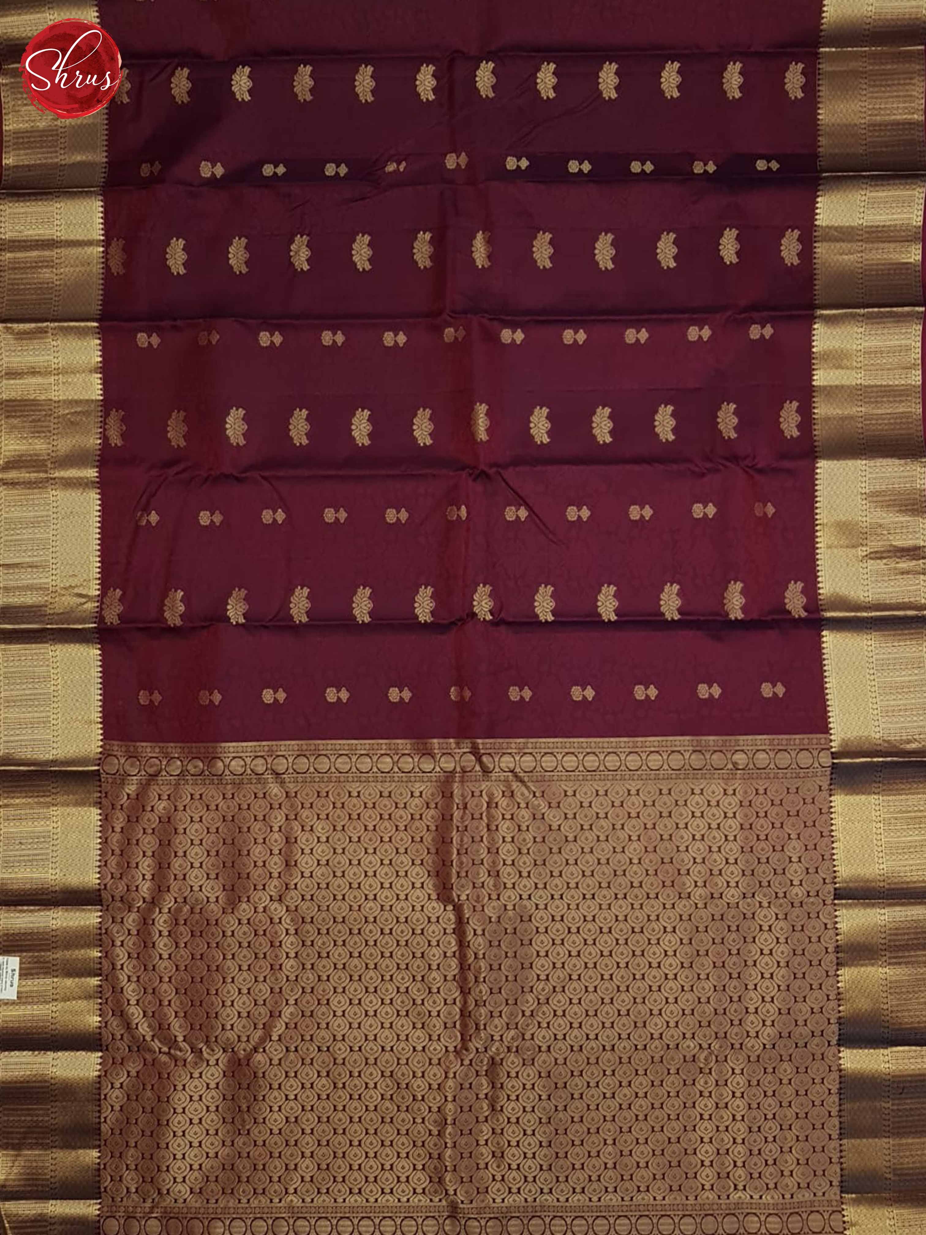 Maroon(SIngle Tone)- Kanchipuram Silk Saree - Shop on ShrusEternity.com