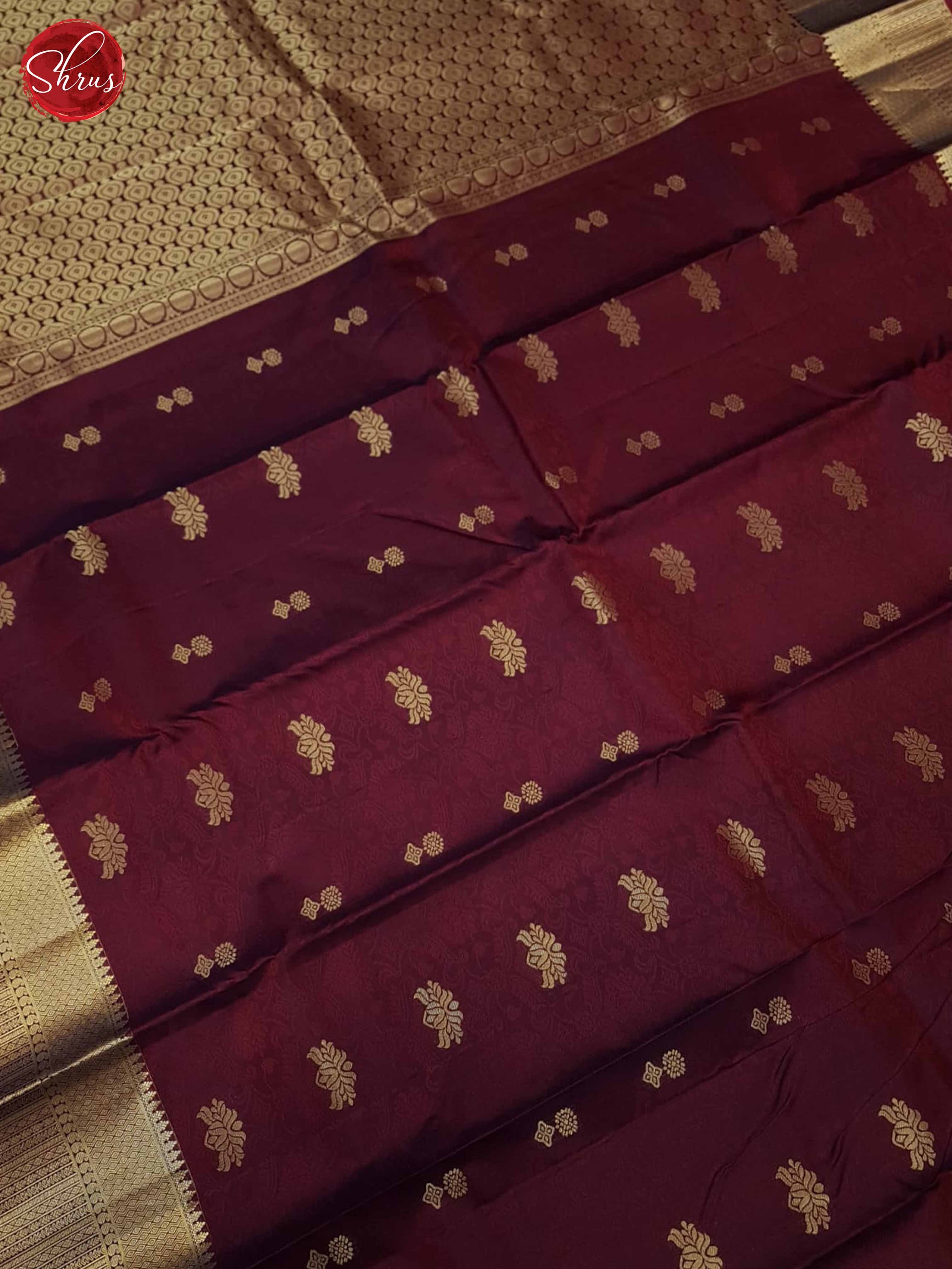 Maroon(SIngle Tone)- Kanchipuram Silk Saree - Shop on ShrusEternity.com