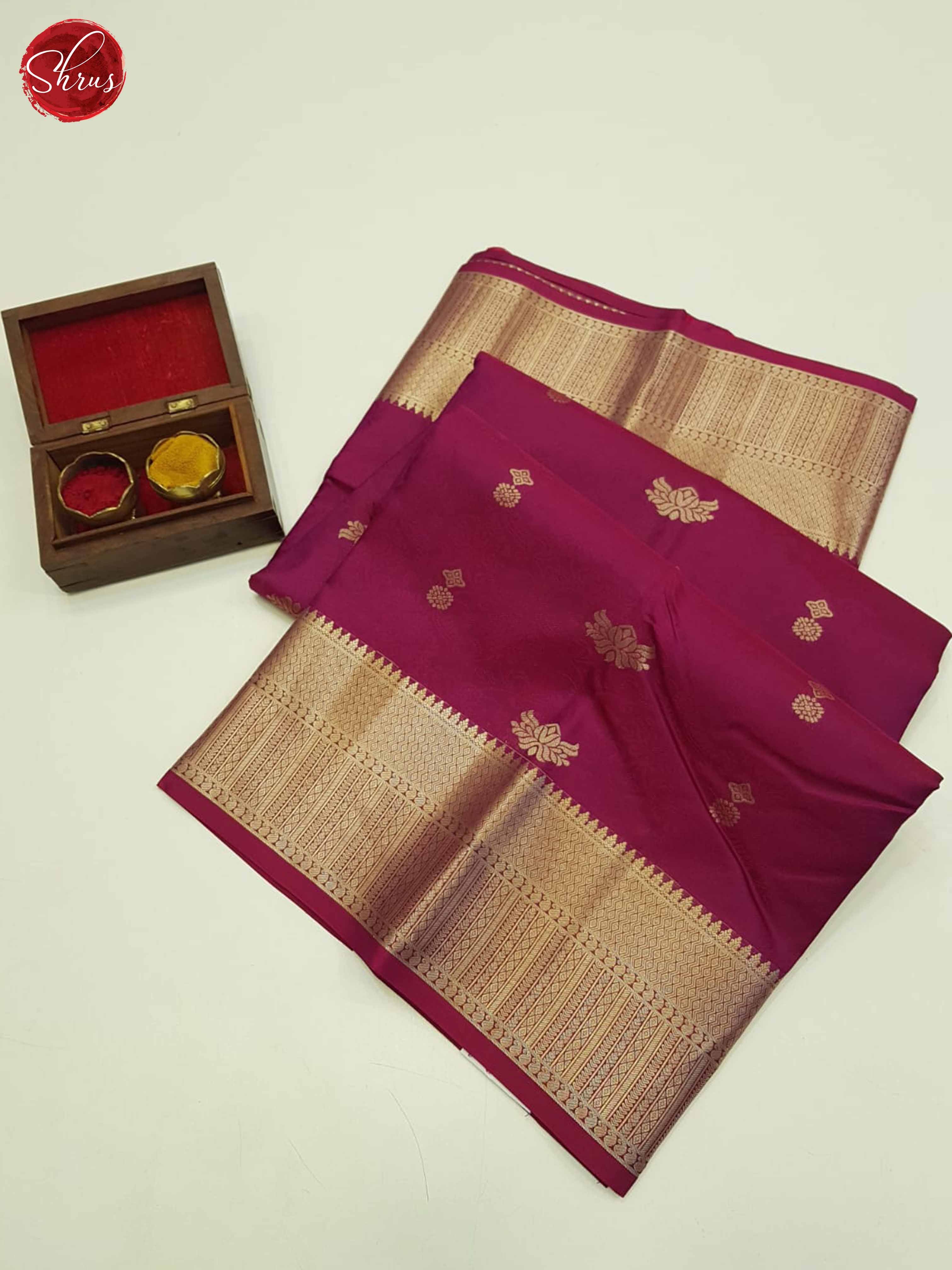 Maroon(Single Tone)- Kanchipuram Silk Saree - Shop on ShrusEternity.com