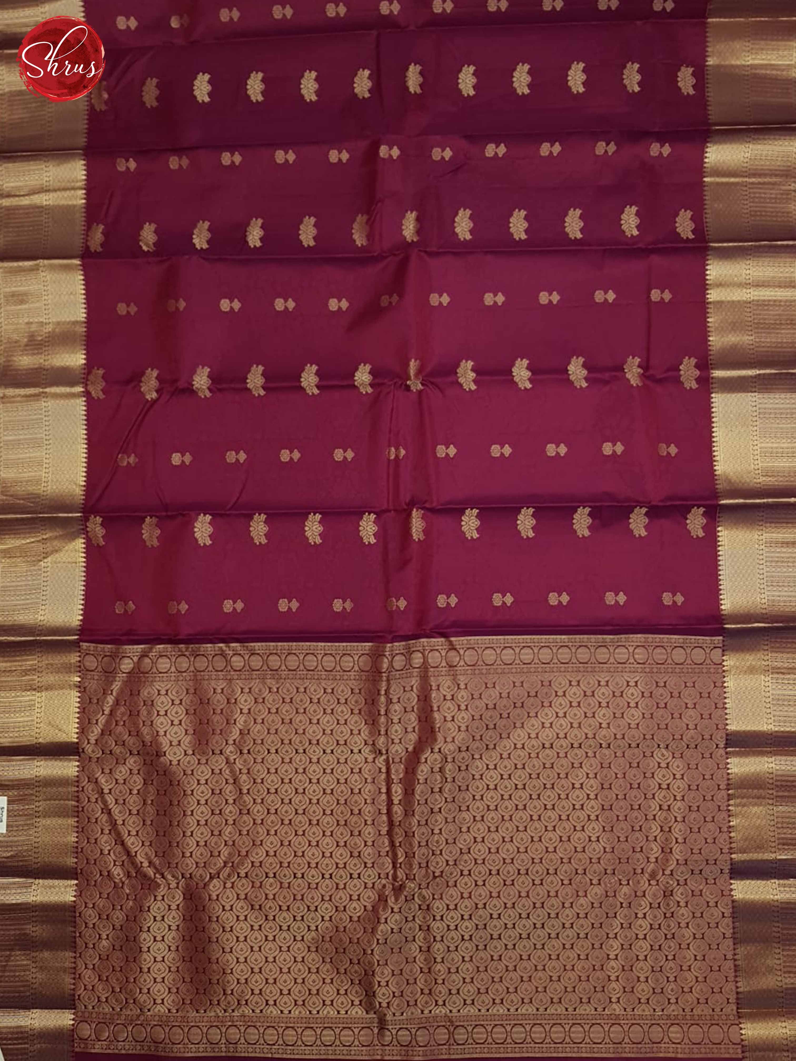 Maroon(Single Tone)- Kanchipuram Silk Saree - Shop on ShrusEternity.com