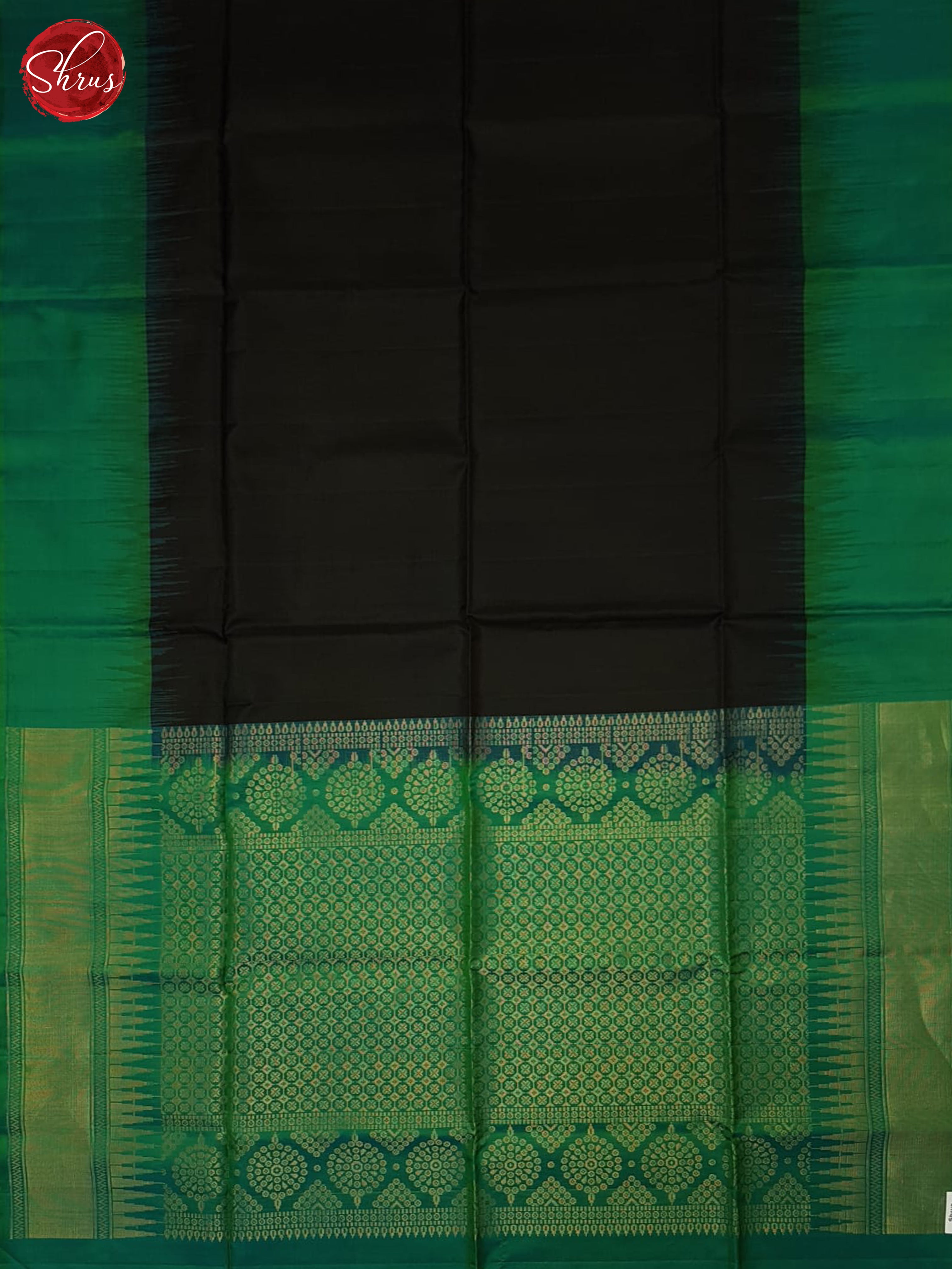 Black & Green - Soft Silk Saree - Shop on ShrusEternity.com