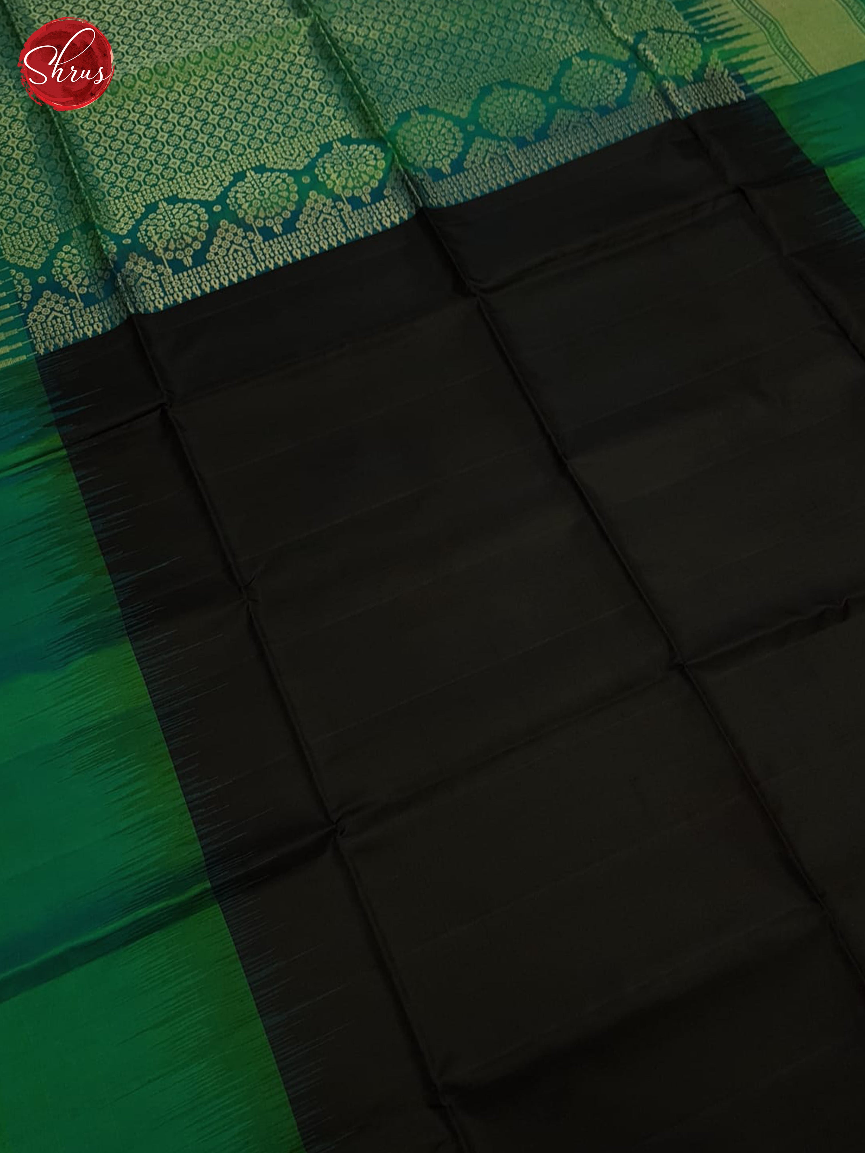 Black & Green - Soft Silk Saree - Shop on ShrusEternity.com