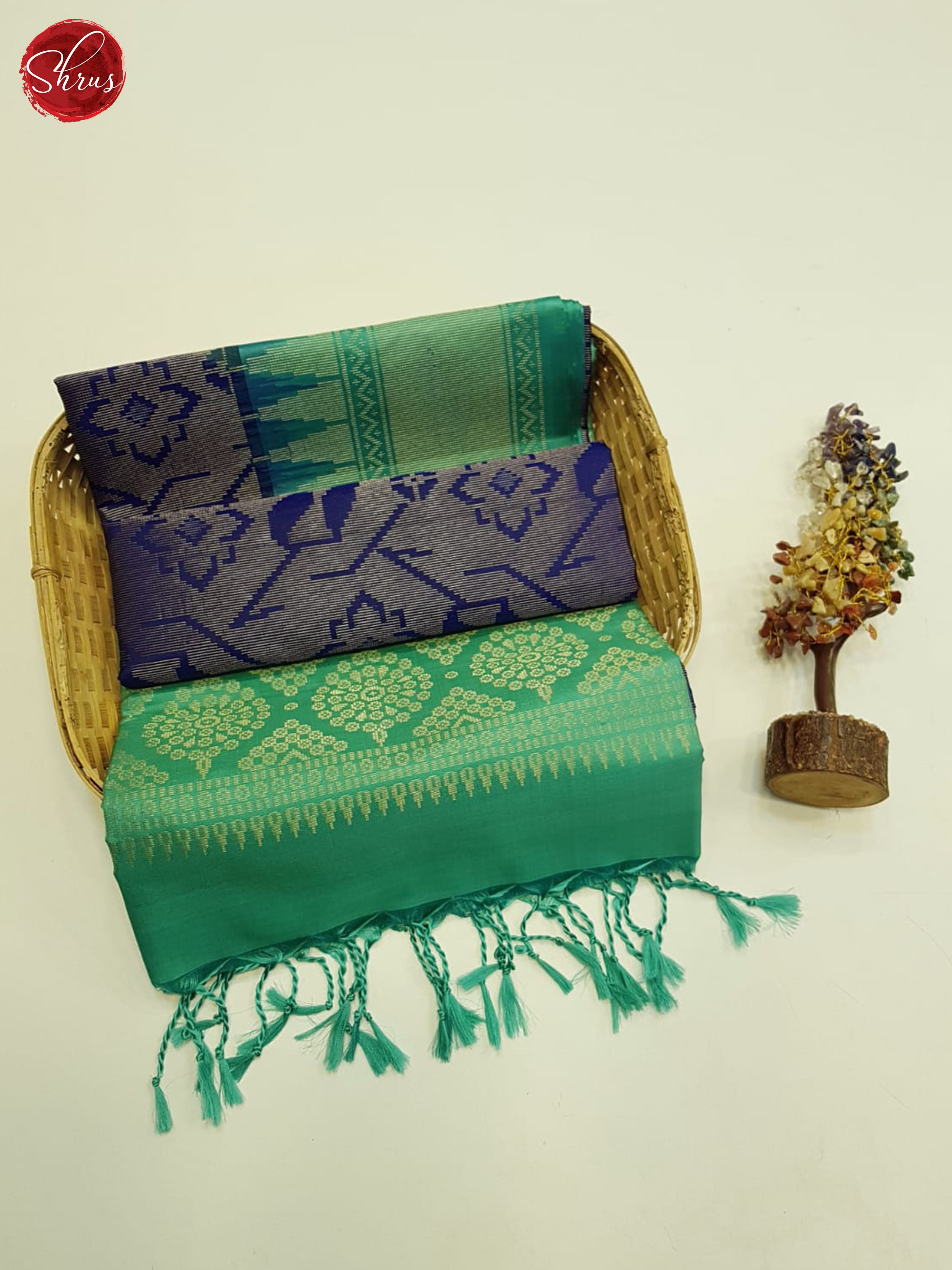 Blue And Green - Soft Silk Saree - Shop on ShrusEternity.com