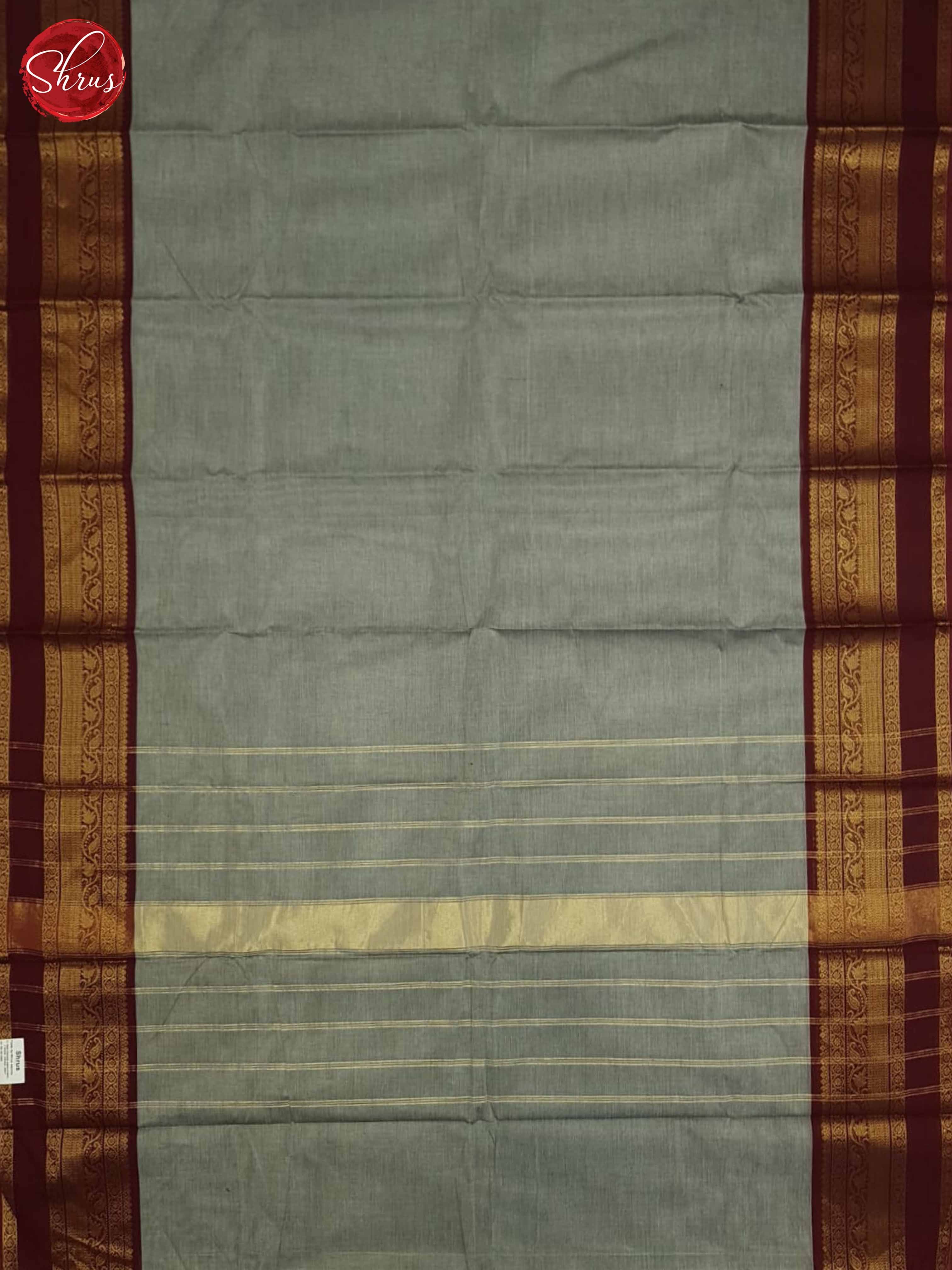 Grey And Araku Maroon- Chettinad Cotton Saree - Shop on ShrusEternity.com