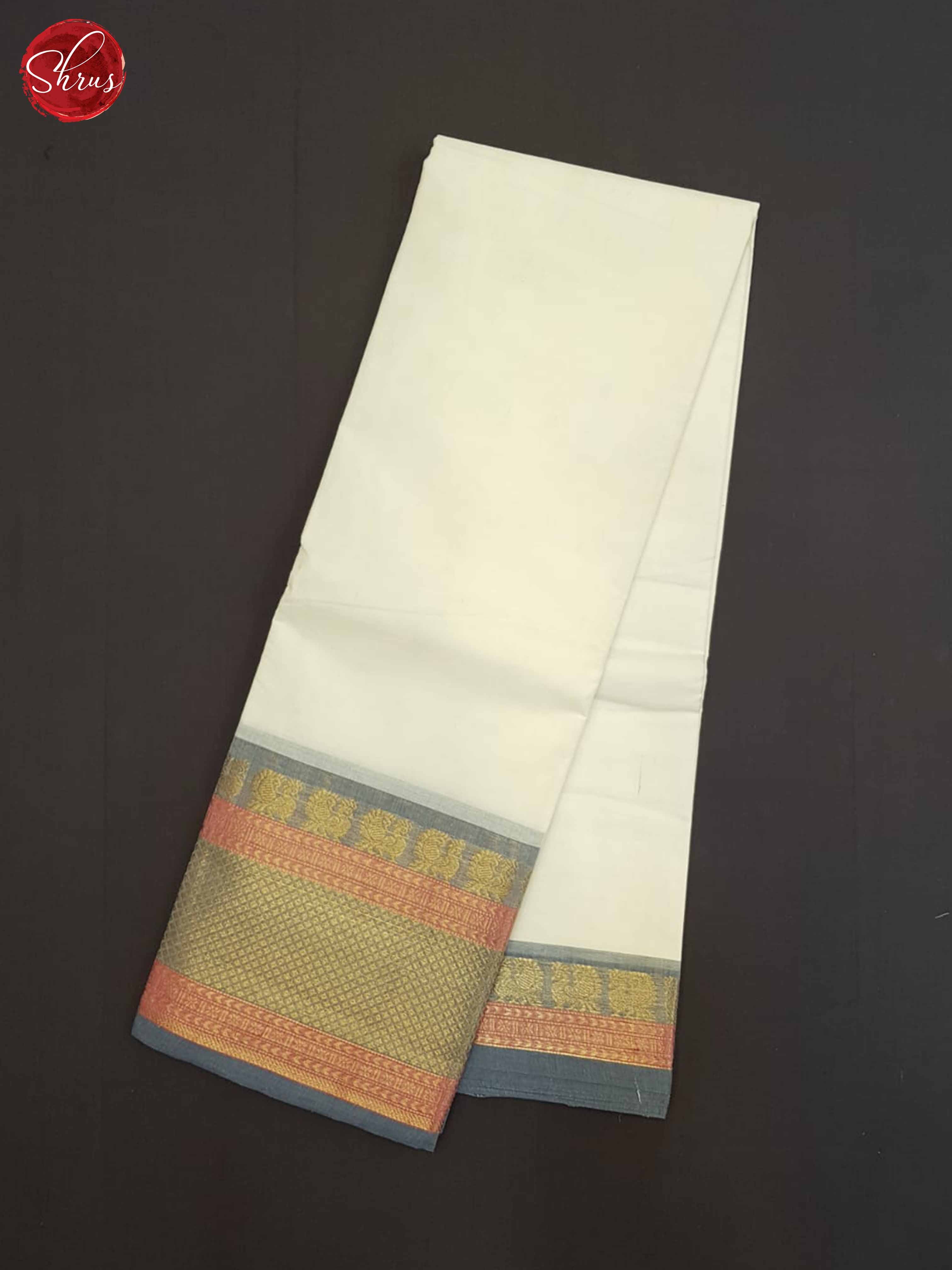 Cream & Grey - Chettinad Cotton saree - Shop on ShrusEternity.com