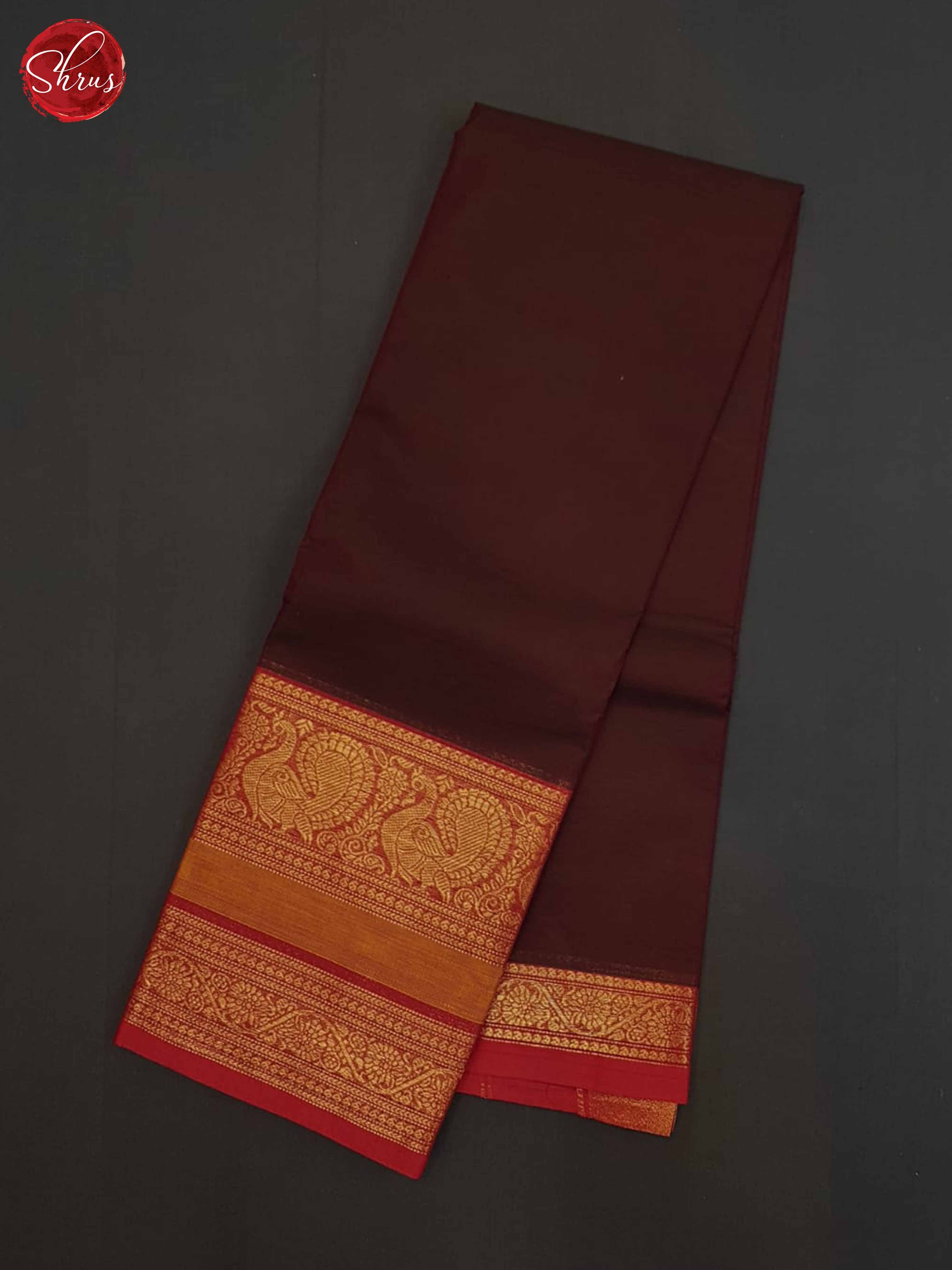 Brown And Red - chettinad cotton Saree - Shop on ShrusEternity.com