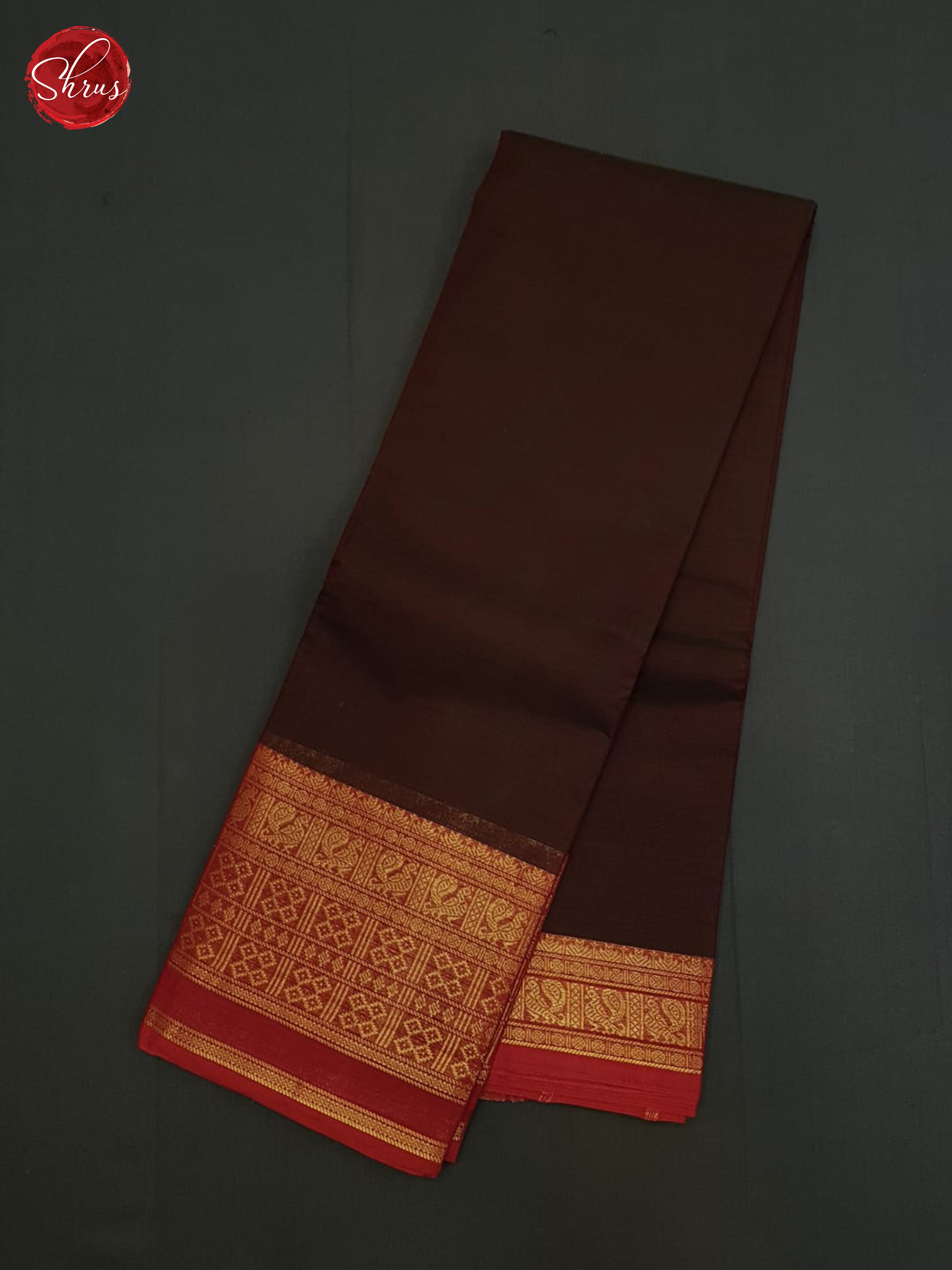 Brown And Red- Chettinad Cotton Saree - Shop on ShrusEternity.com