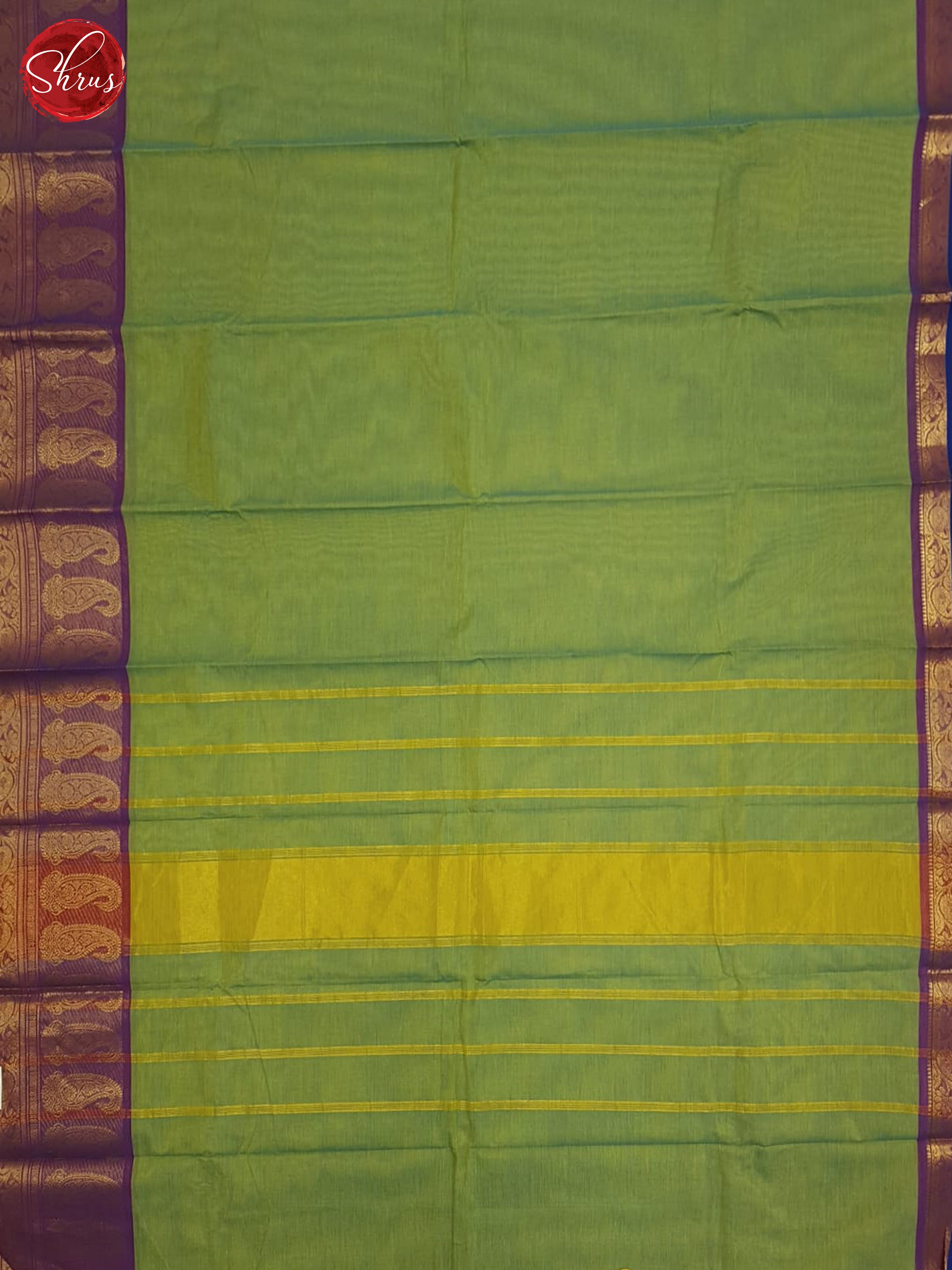 Green And Purple-Chettinad Cotton Saree - Shop on ShrusEternity.com