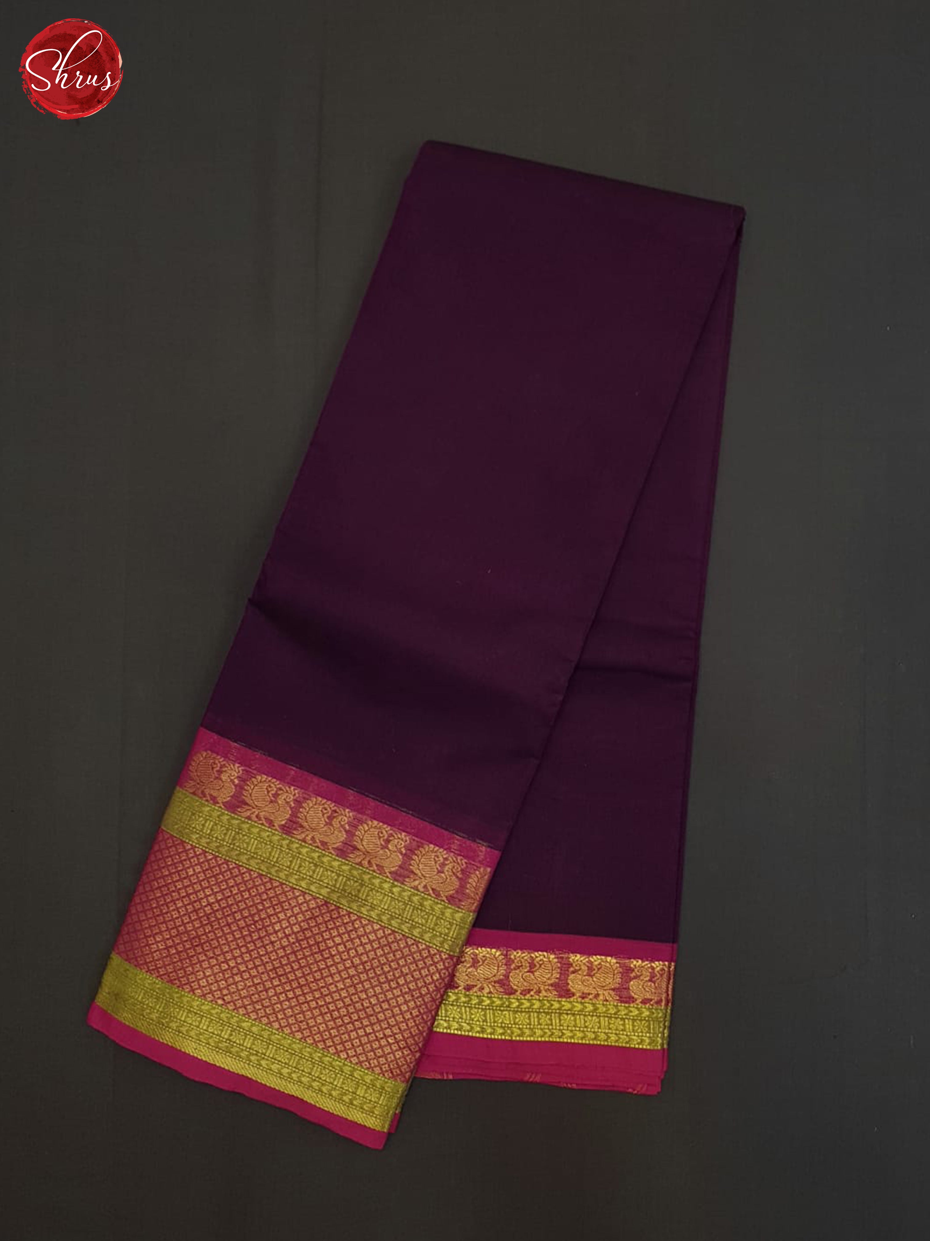 Deep Wine And Pink-Chettinad Cotton Saree - Shop on ShrusEternity.com