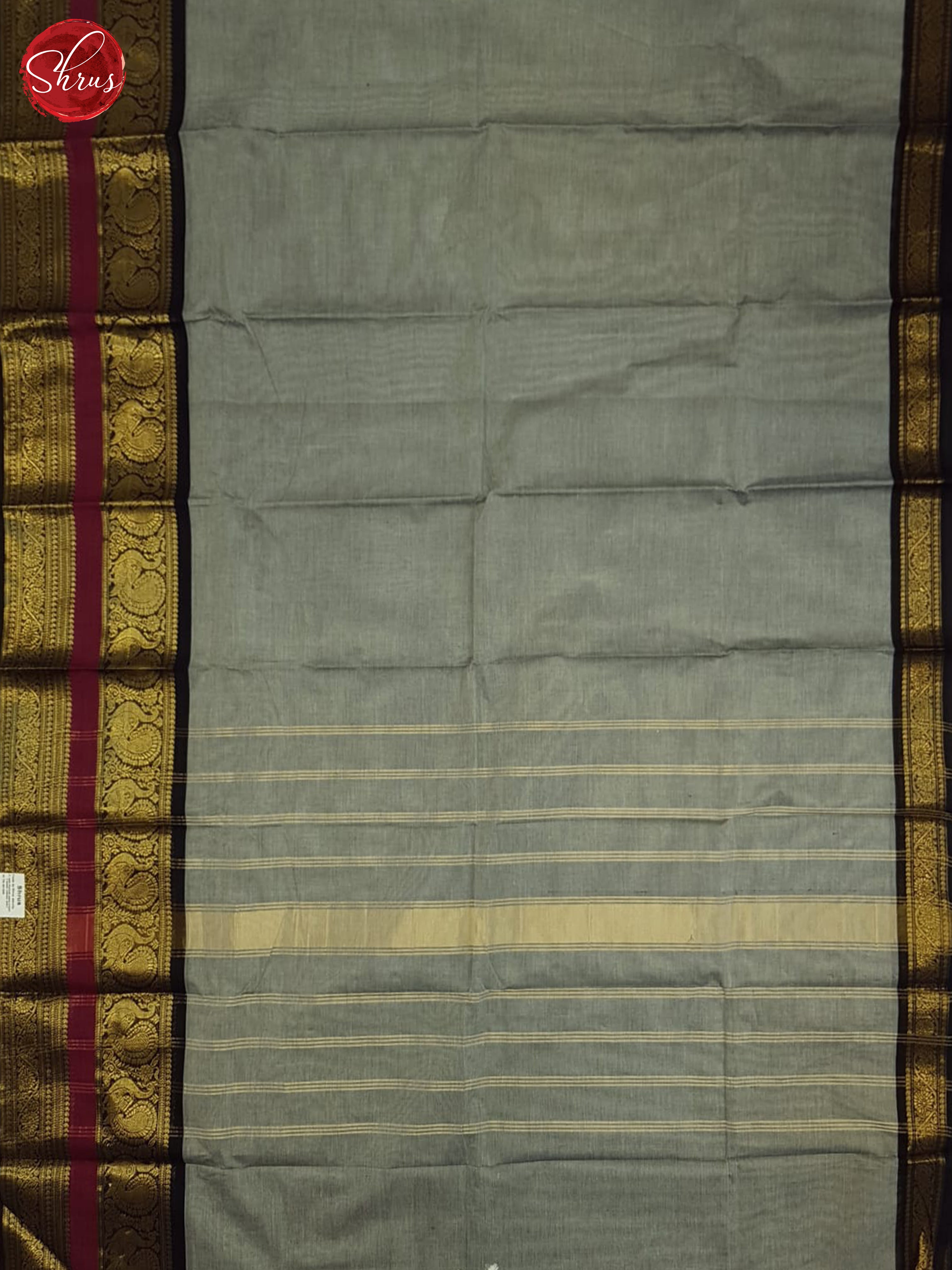 Grey And Black- Chettinad Cotton Saree - Shop on ShrusEternity.com