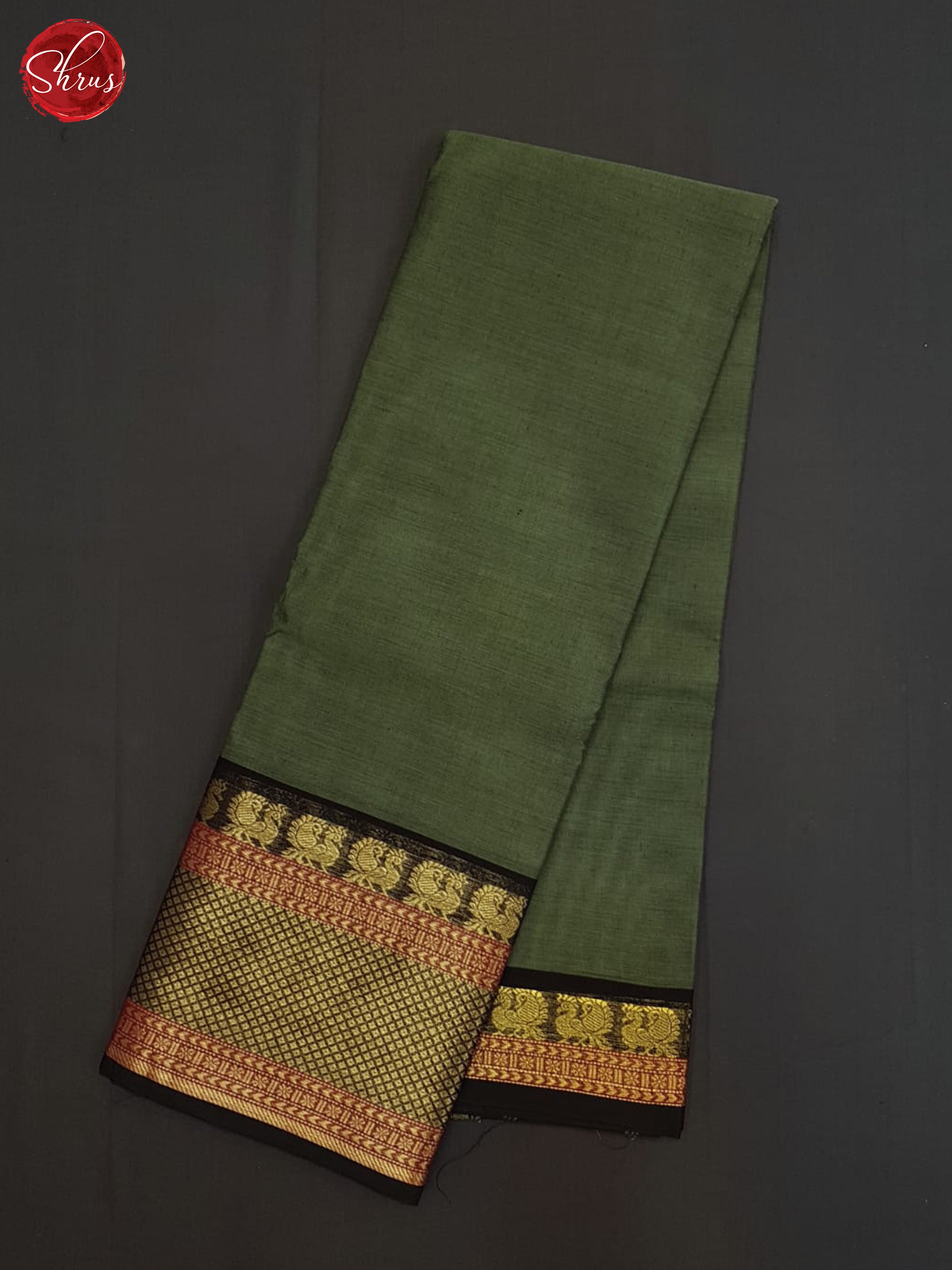 Green And Black-Chettinad Cotton Saree - Shop on ShrusEternity.com