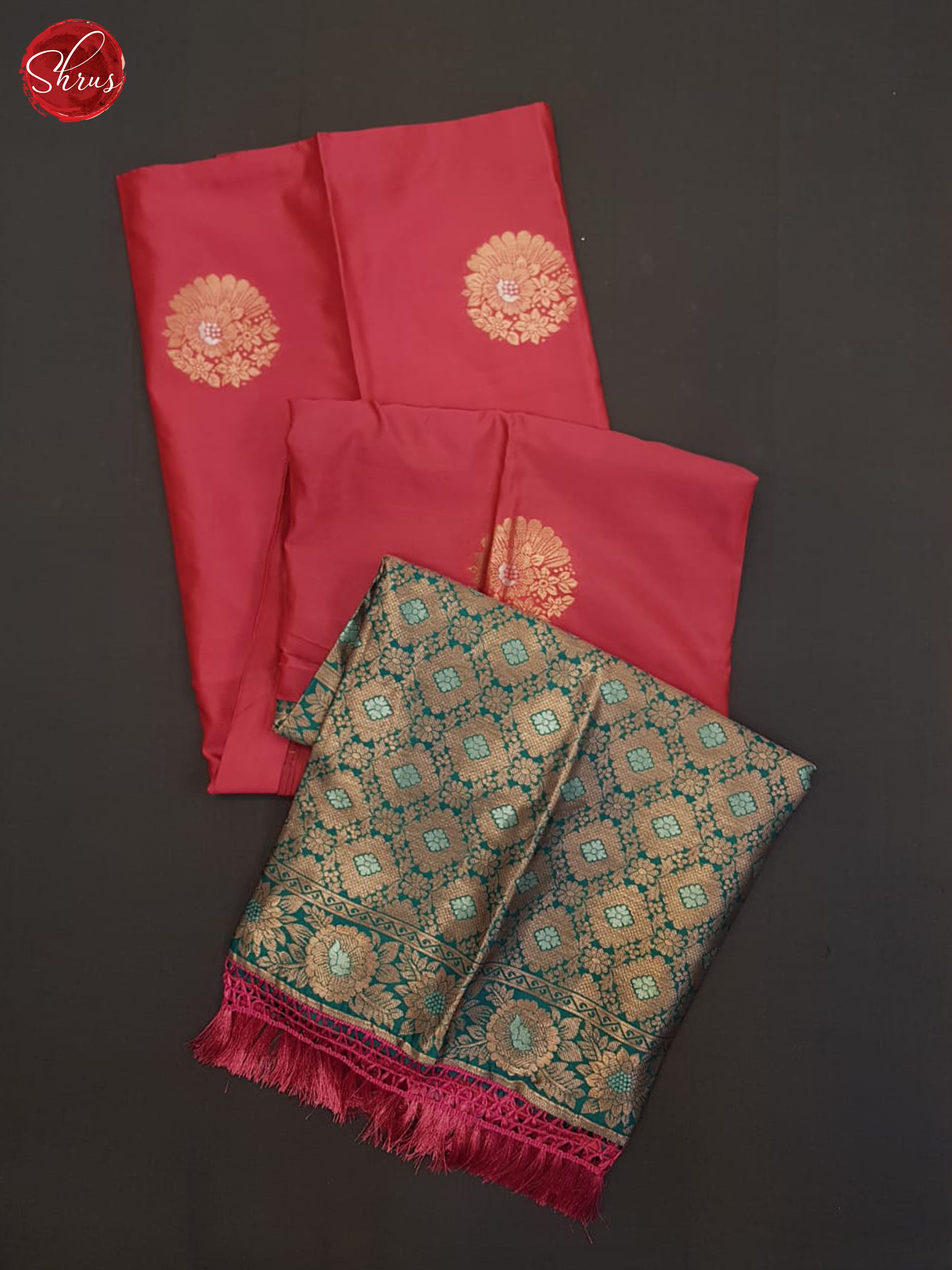 Pink And peacock Green-Semi soft silk saree - Shop on ShrusEternity.com