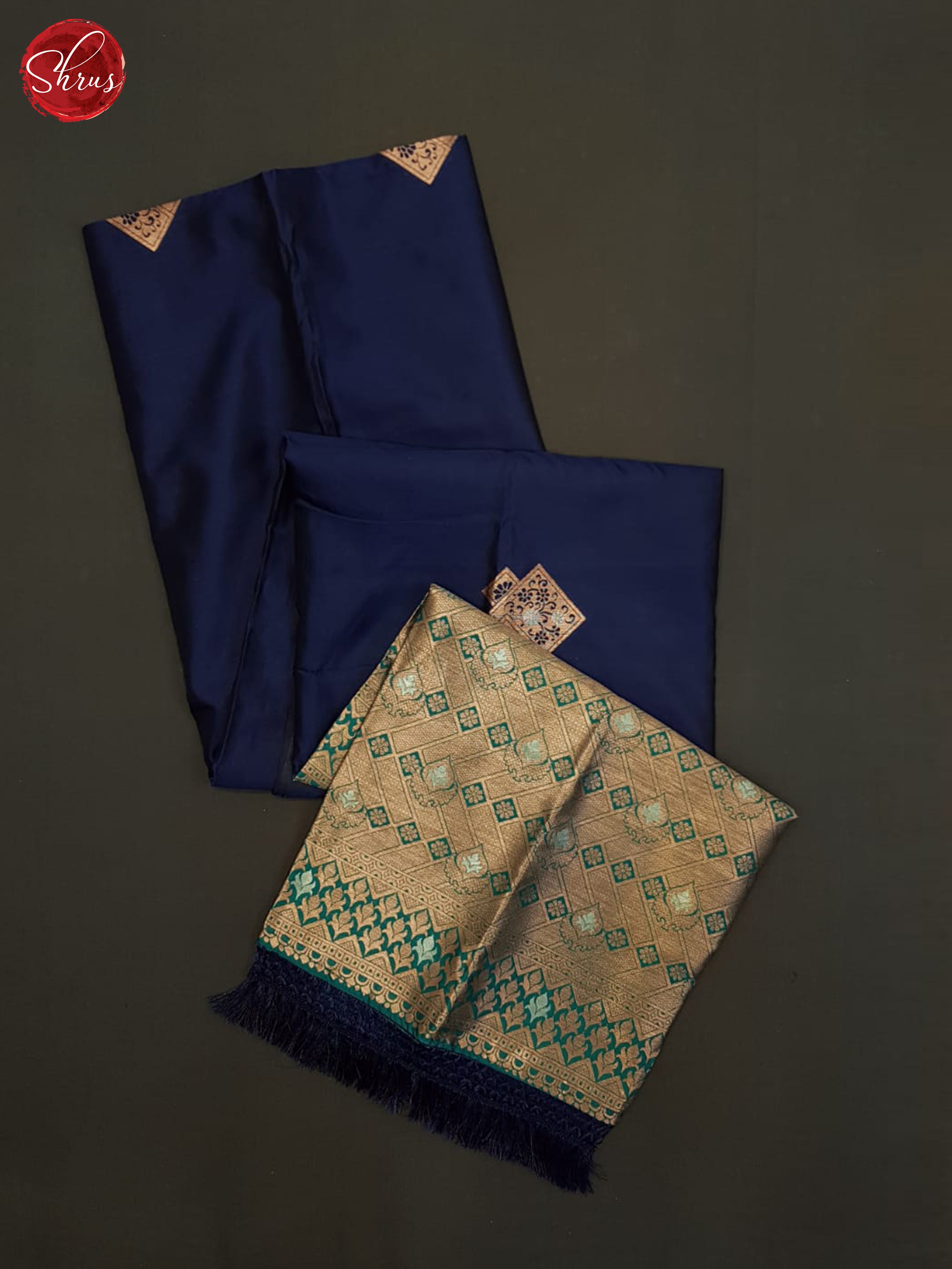 Blue And Peacock green- semi soft silk saree - Shop on ShrusEternity.com