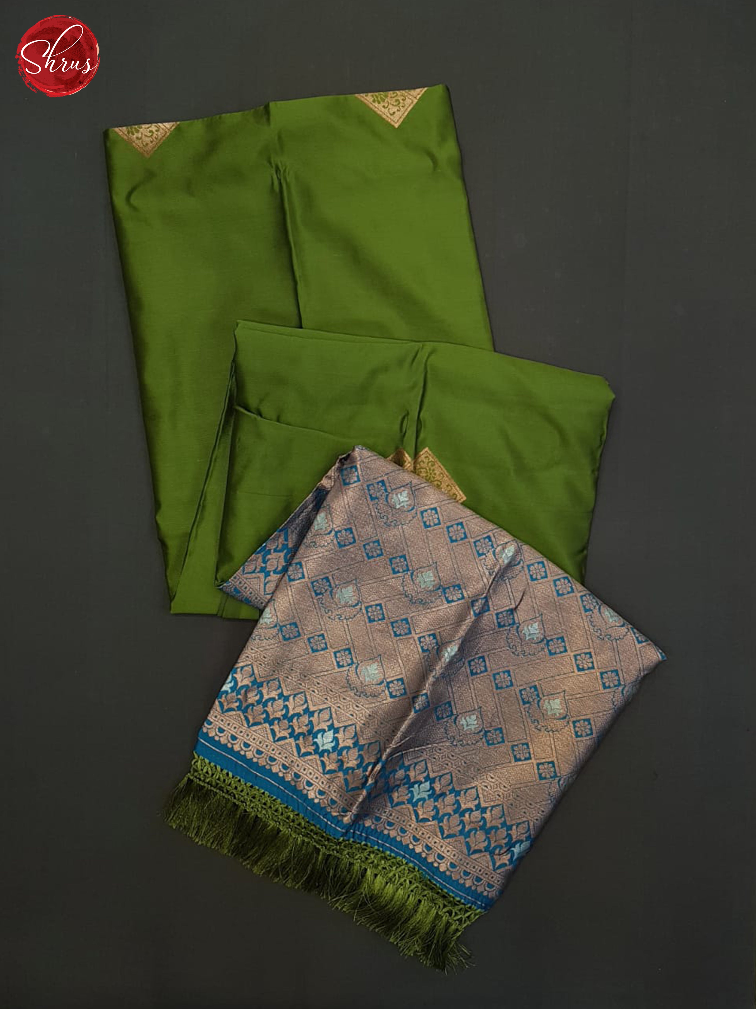 Green And Blue-Semi soft silk saree - Shop on ShrusEternity.com