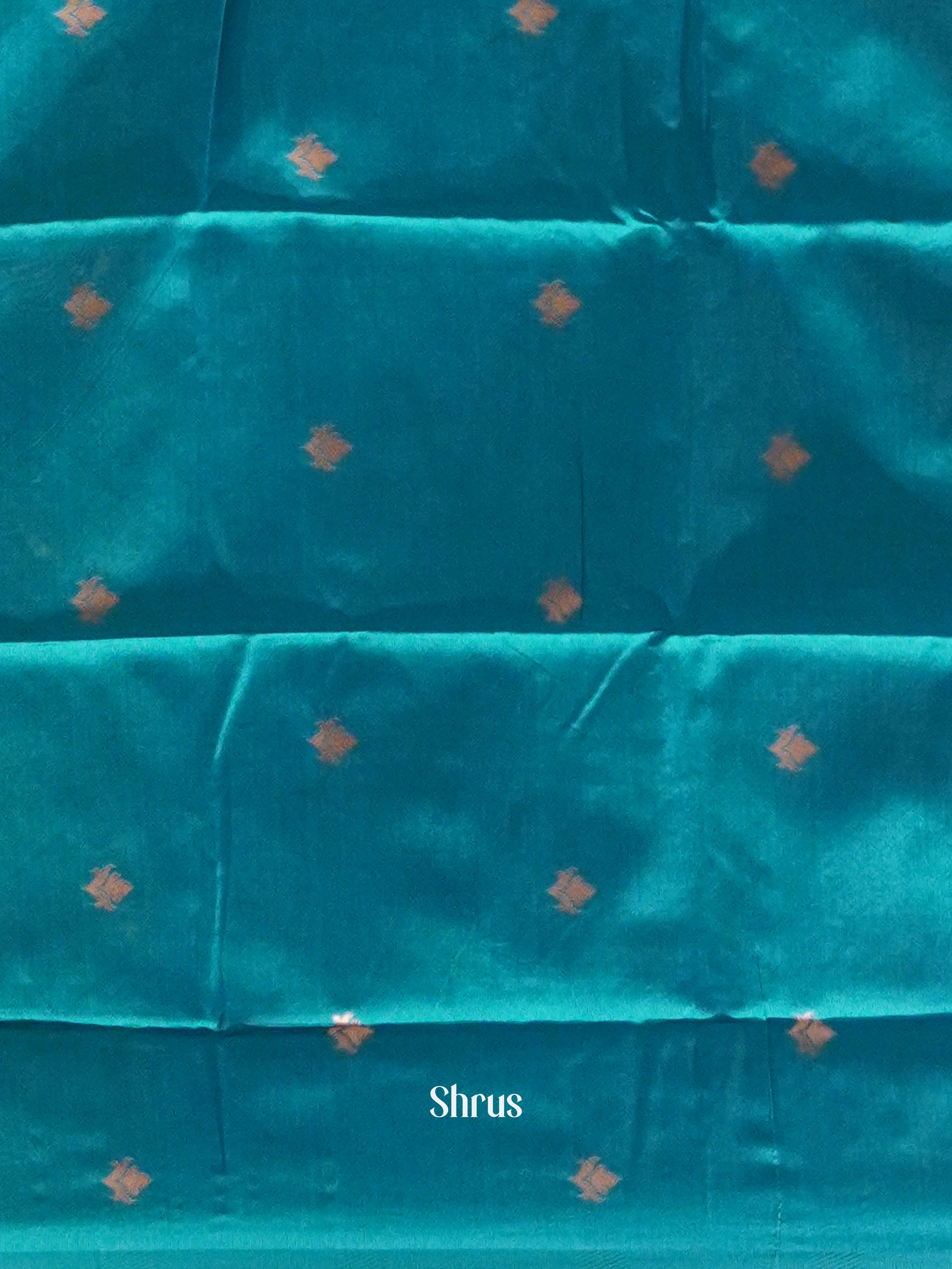 Green And Blue-Semi soft silk saree