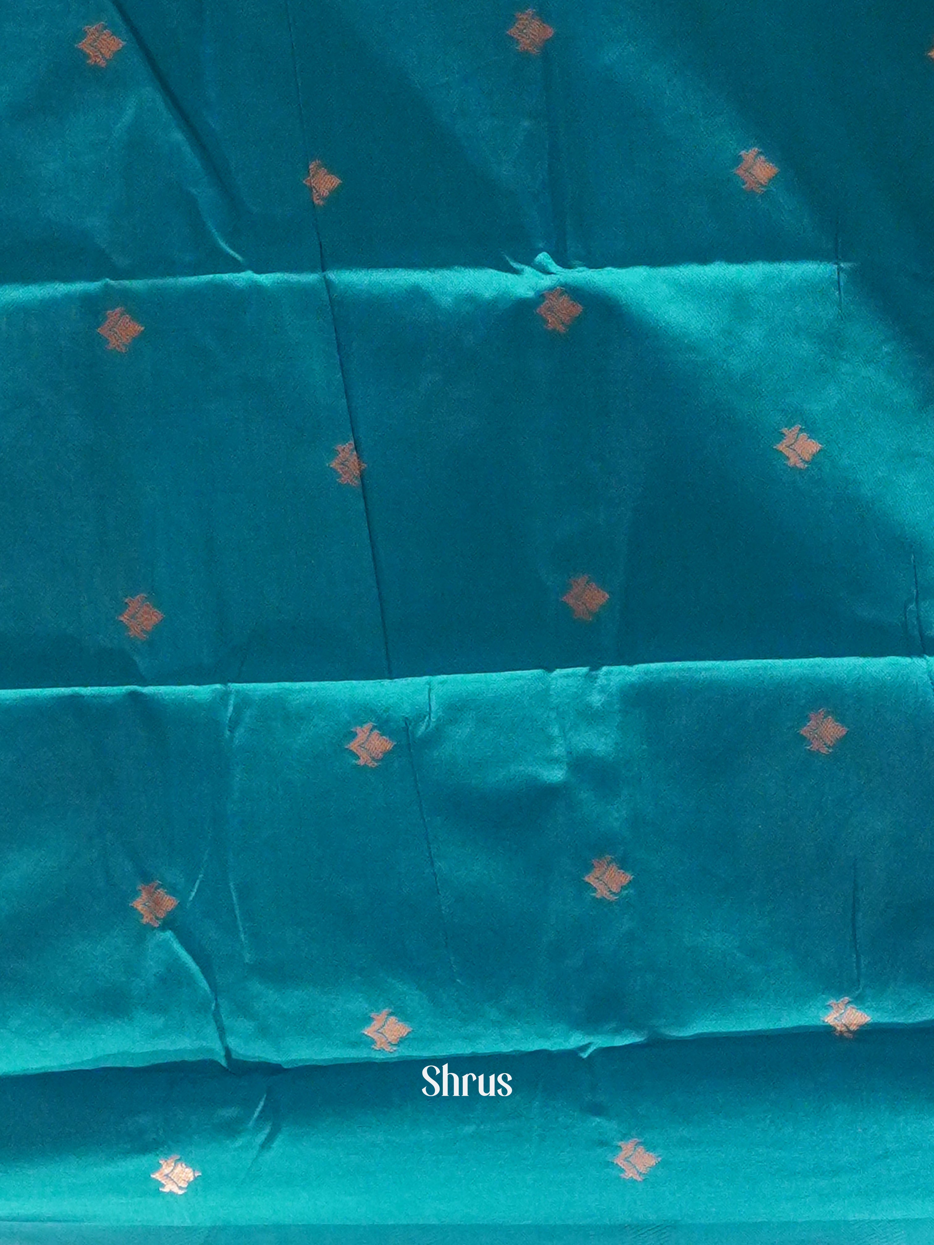 Wine And Blue-Semi soft silk saree