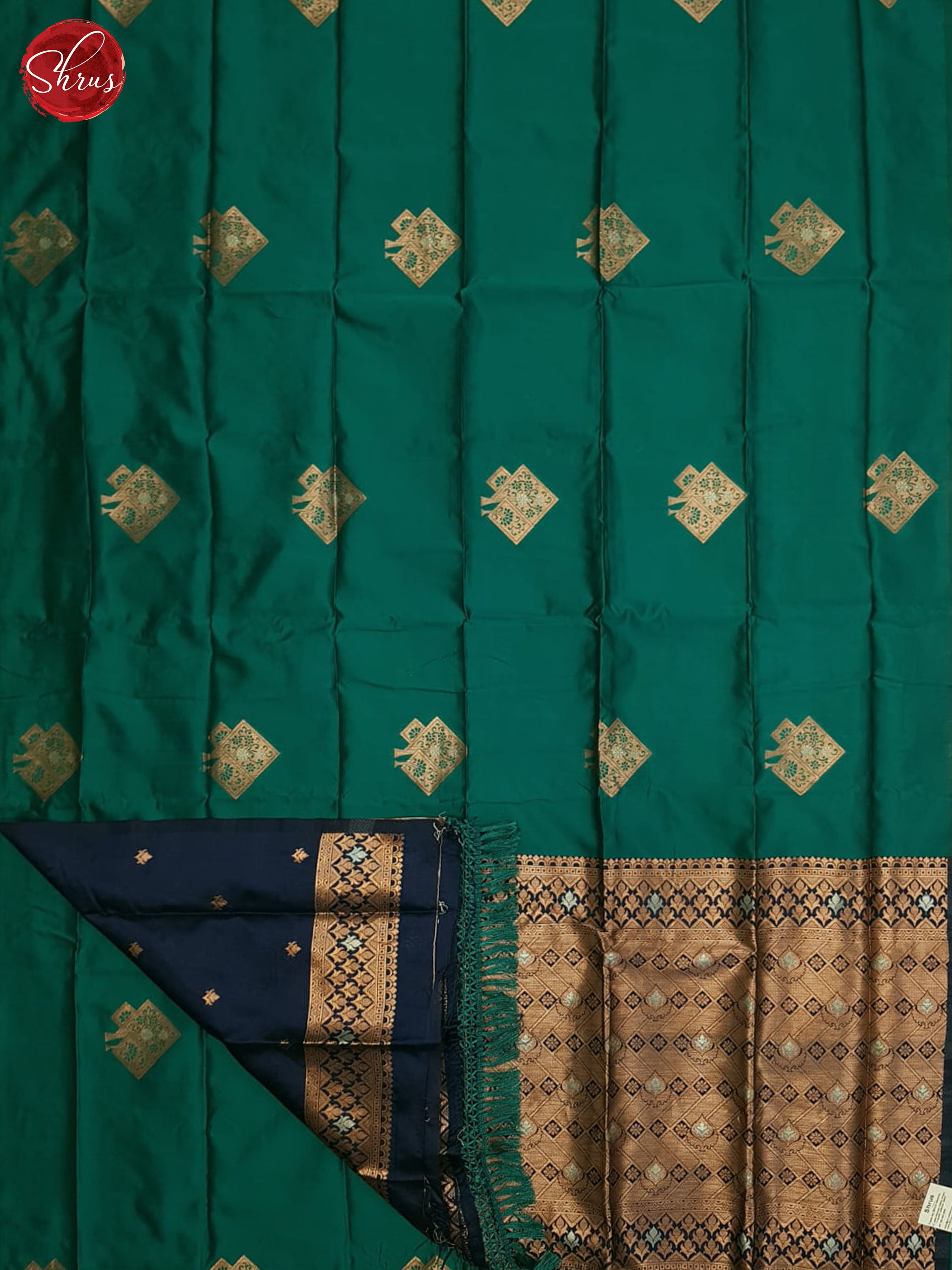 Green And Blue-Sem soft silk saree - Shop on ShrusEternity.com