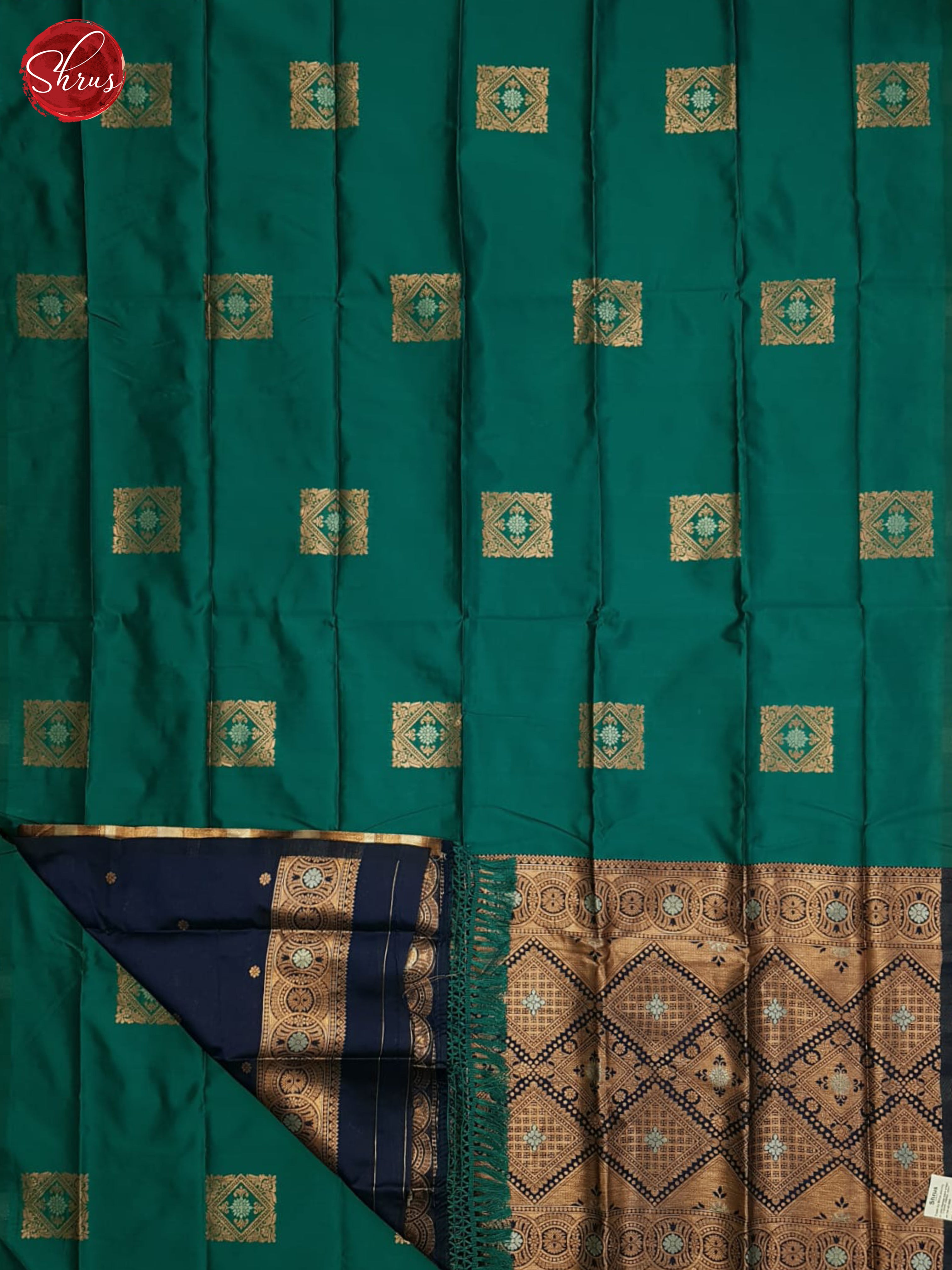 Peacock Green And Blue- Semi soft silk saree - Shop on ShrusEternity.com
