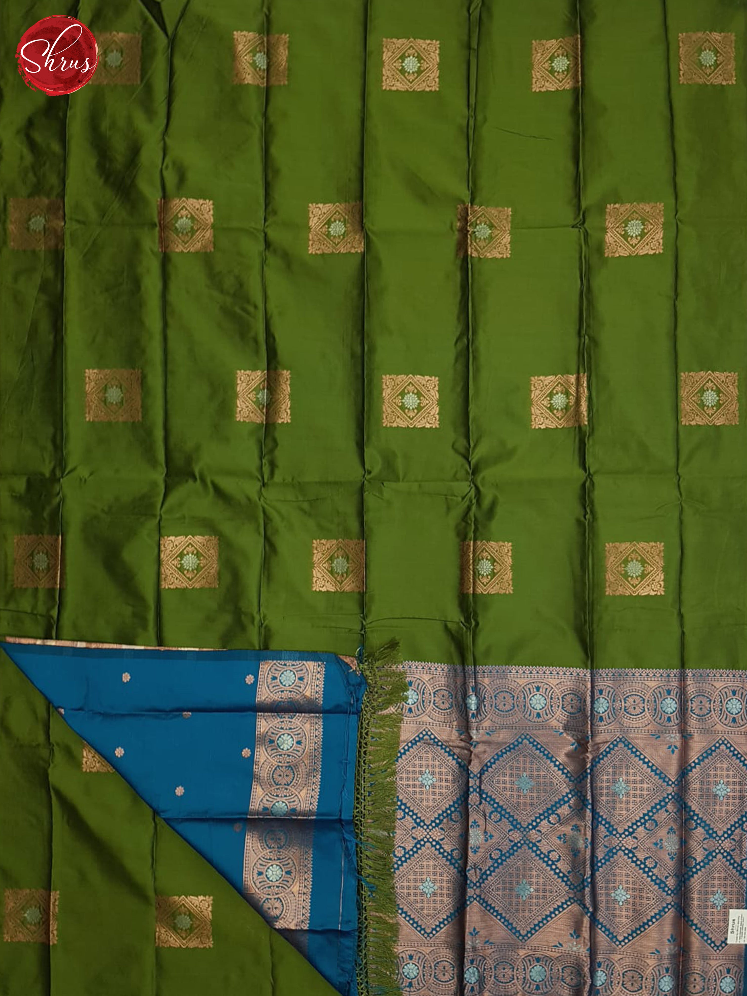 Green And Blue-Semi soft silk saree - Shop on ShrusEternity.com