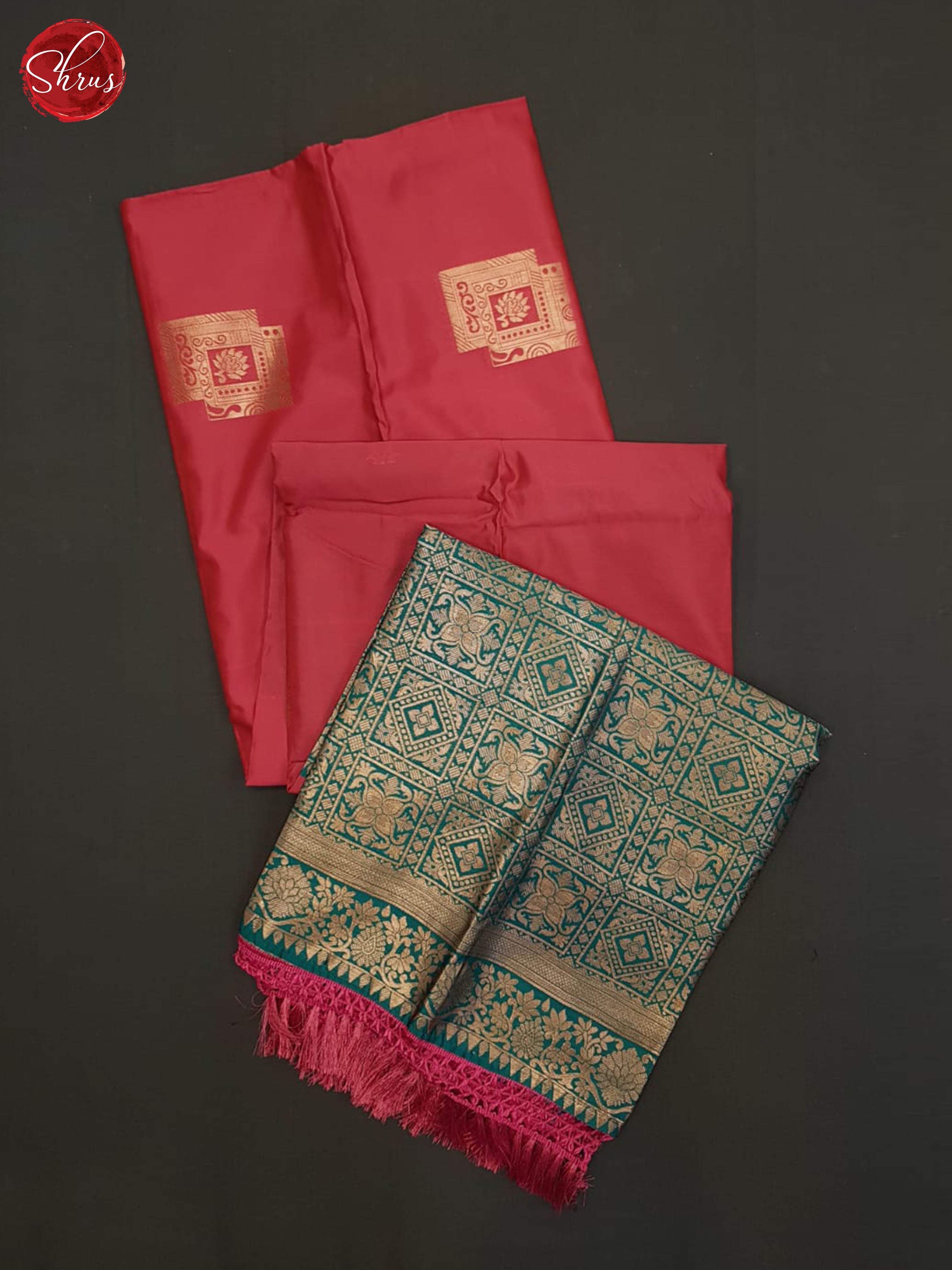 Pink And Peacock Green-Semi soft silk saree - Shop on ShrusEternity.com