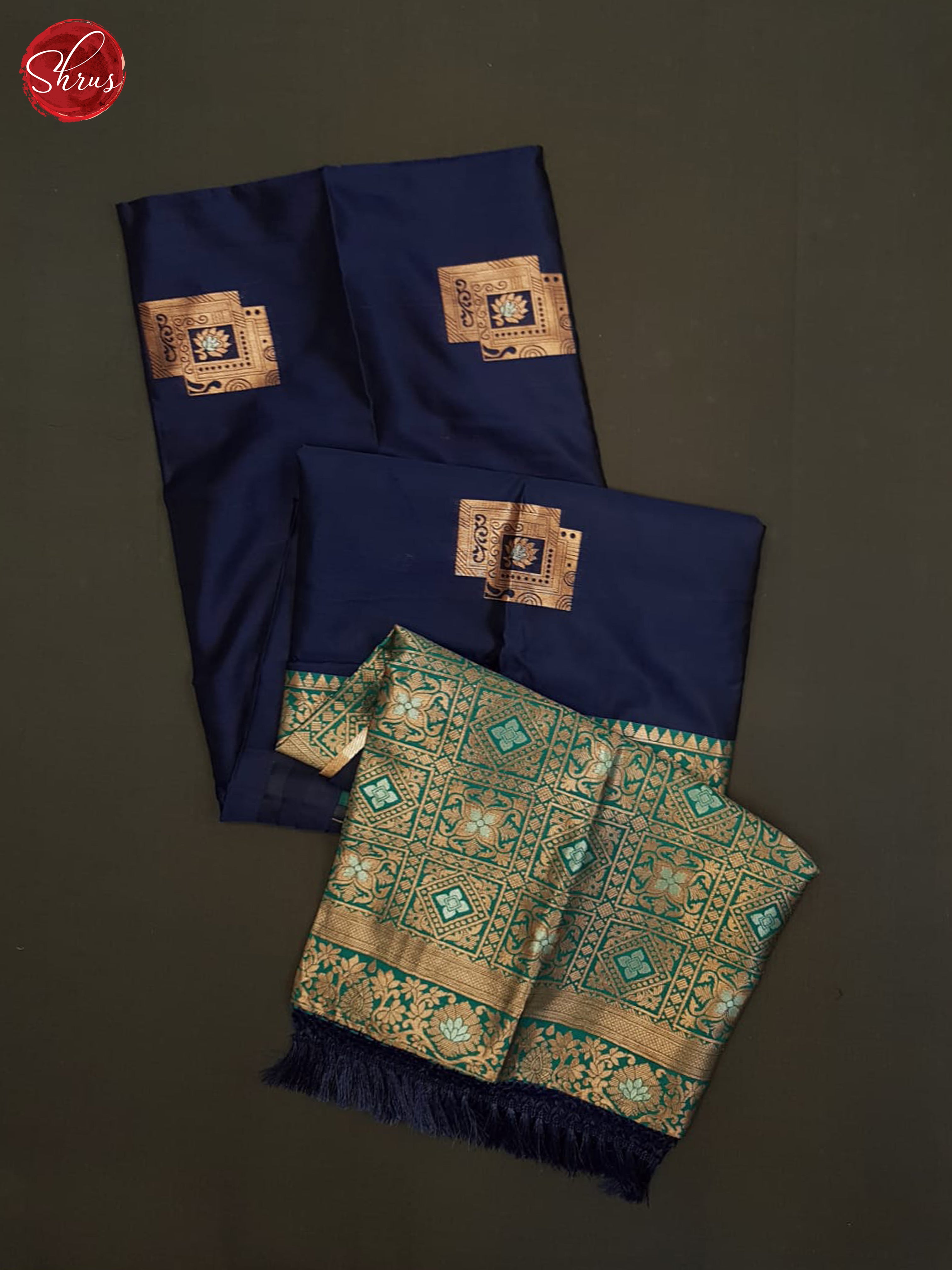Blue and peacock blue-Semi soft silk saree - Shop on ShrusEternity.com