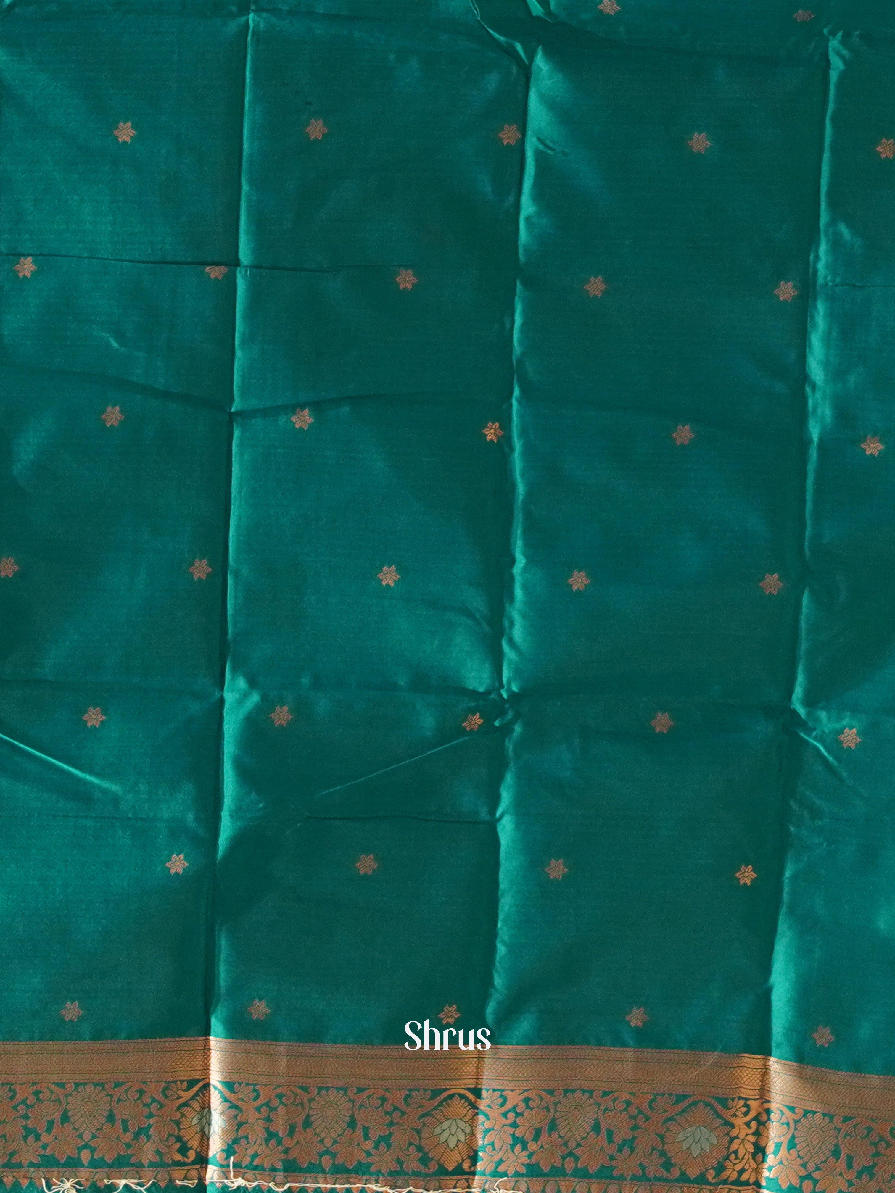 Blue and peacock blue-Semi soft silk saree