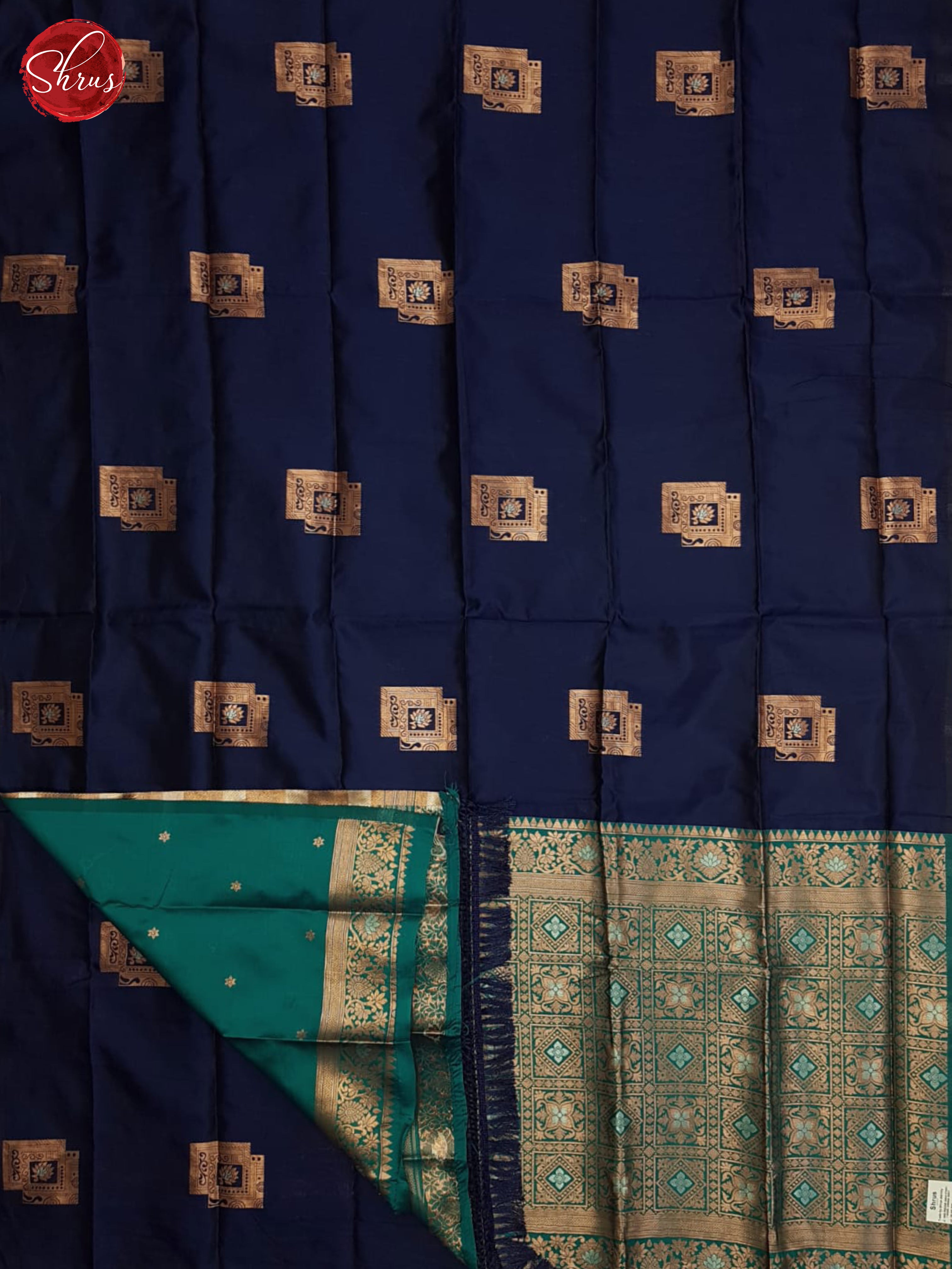 Blue and peacock blue-Semi soft silk saree - Shop on ShrusEternity.com
