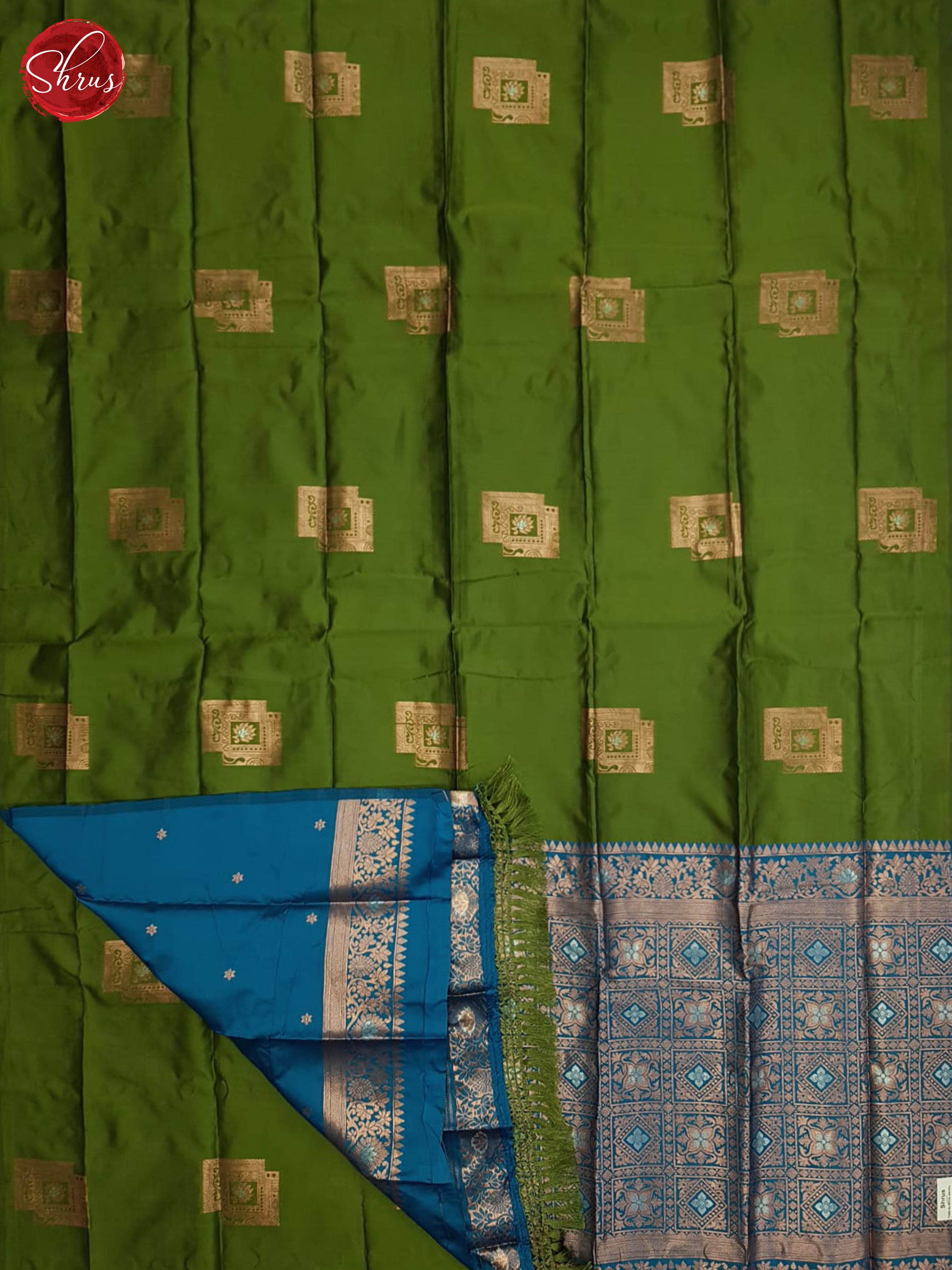 Green And Blue-semi soft silk saree - Shop on ShrusEternity.com