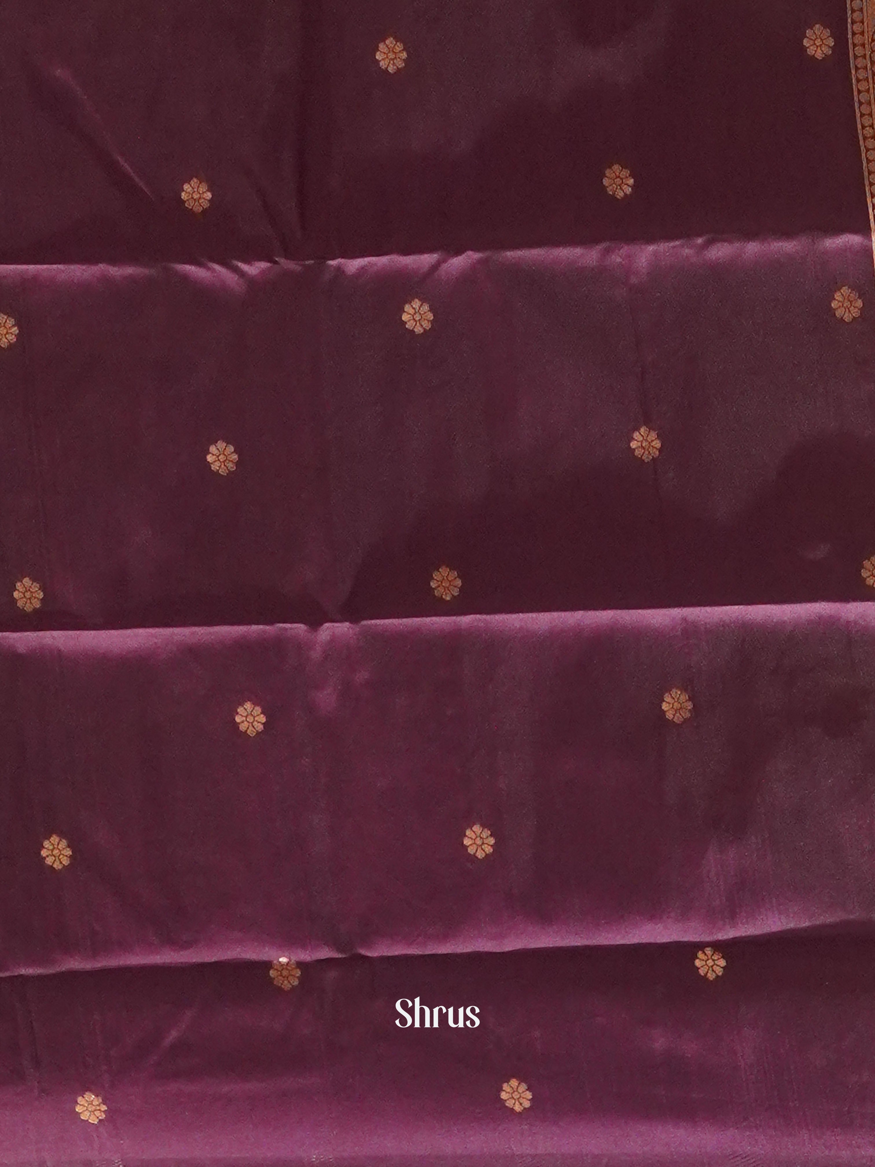 Blue And Wine-Semi soft silk saree