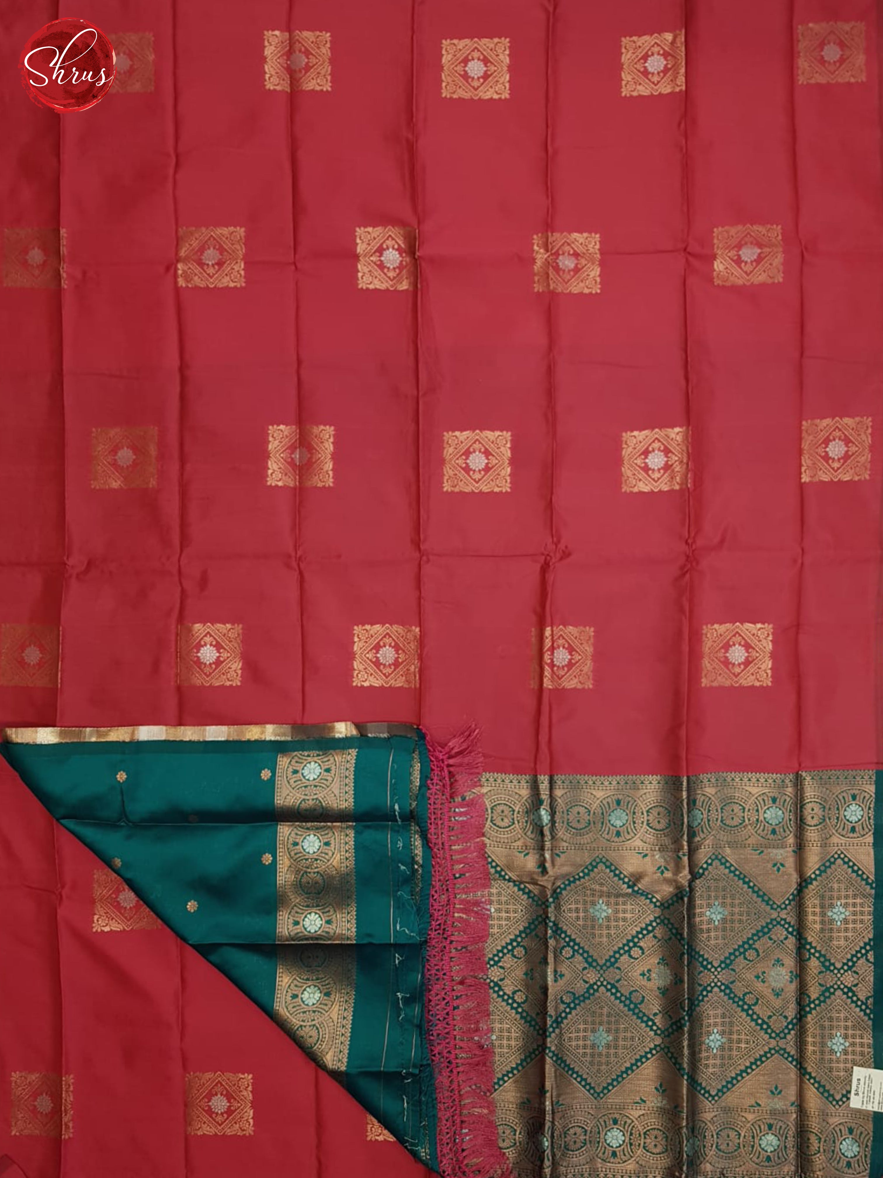 Pink And Peacock Neck-Semi soft silk saree - Shop on ShrusEternity.com