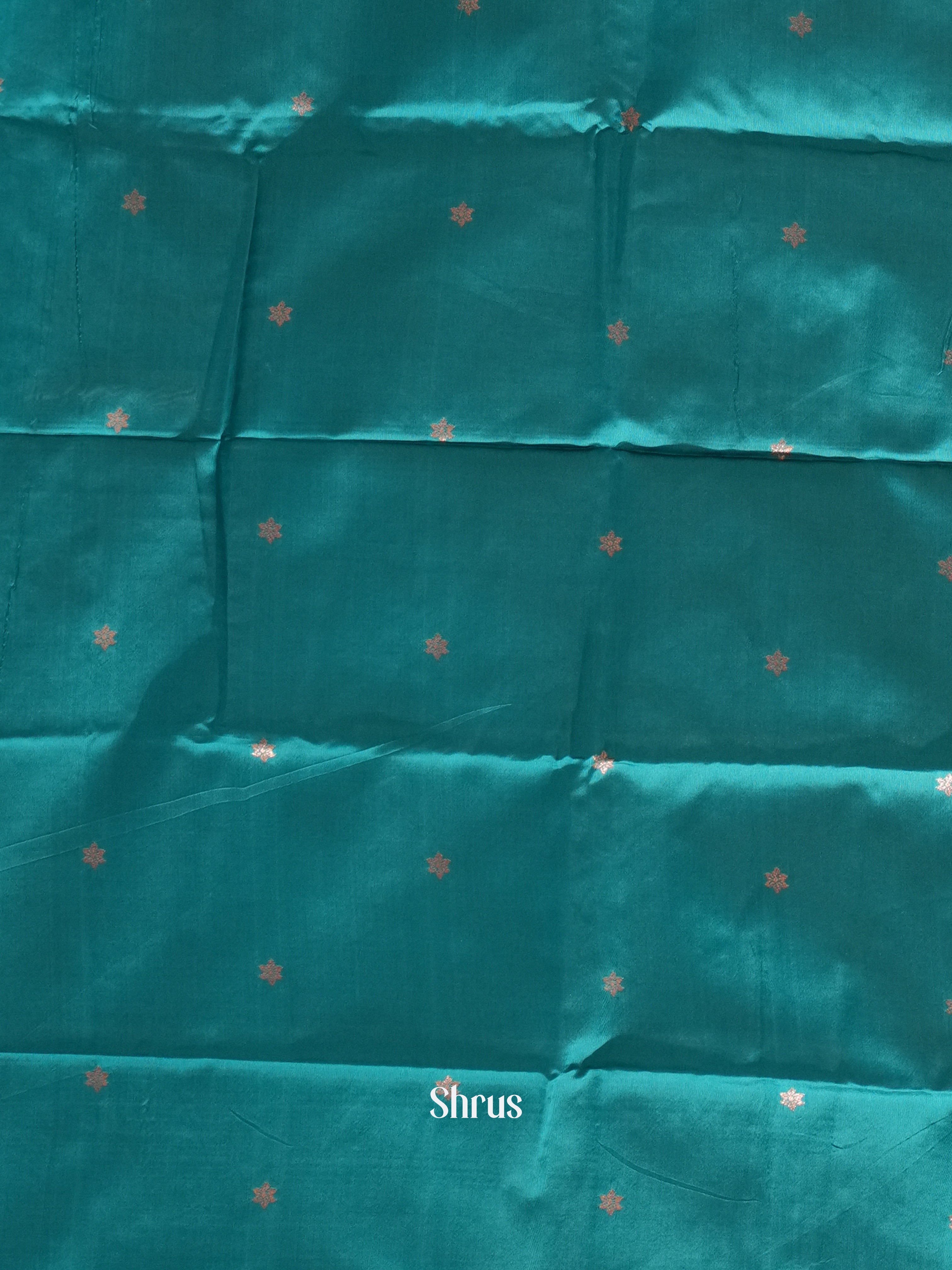 Blue And Peacock Green-Semi soft silk saree