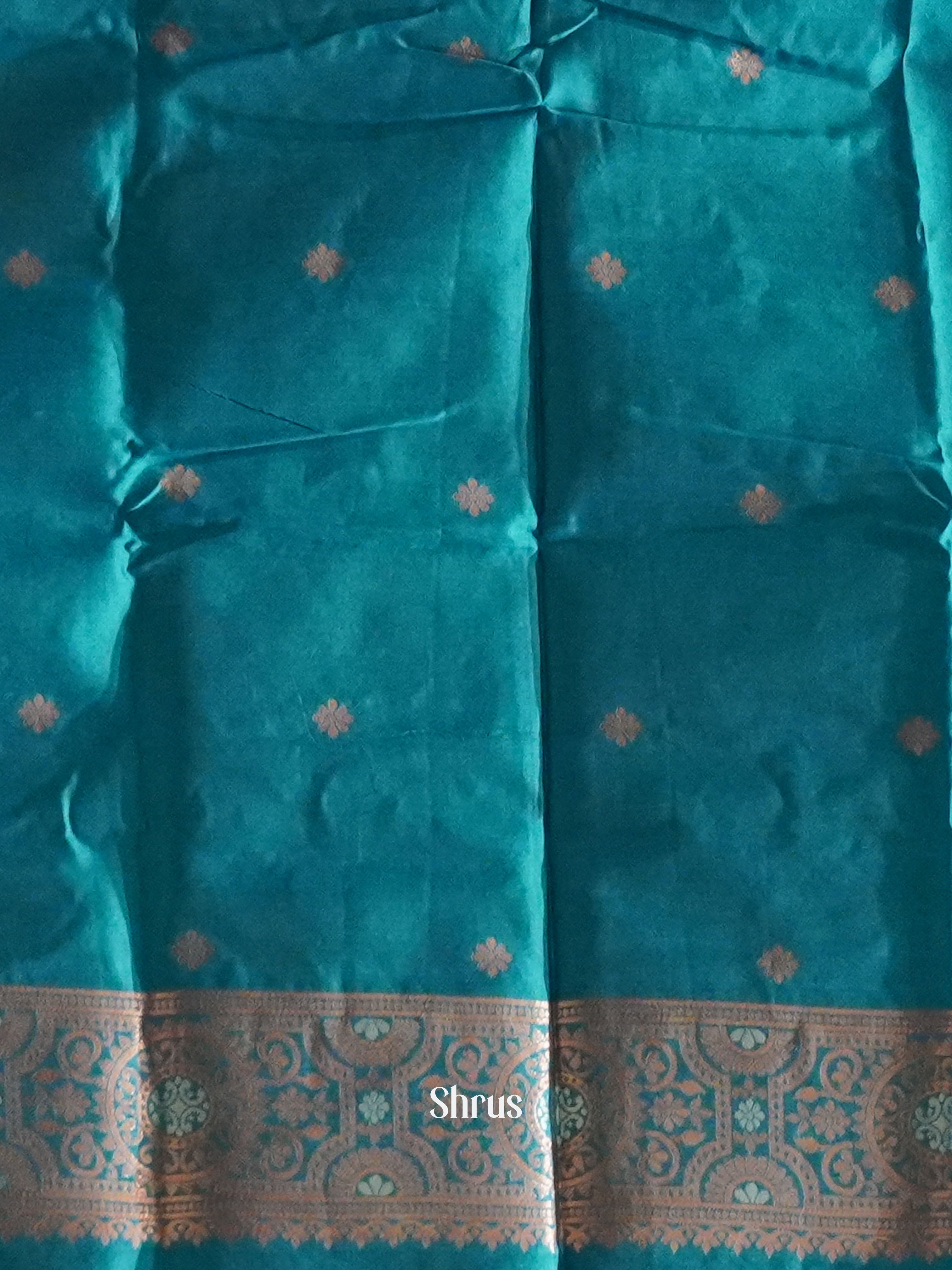 Wine And Blue-Semi soft silk saree