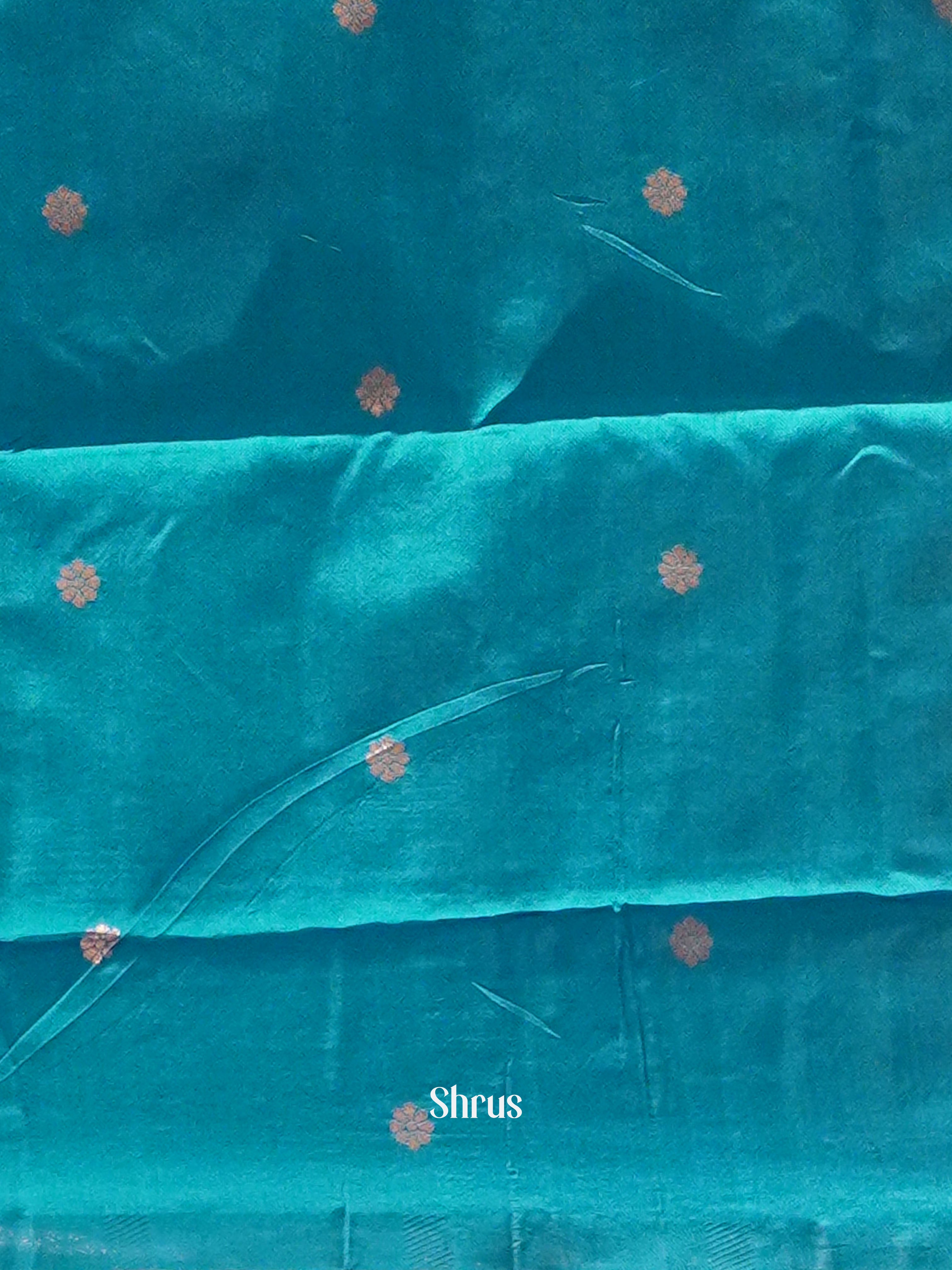 Wine And Blue-Semi soft silk saree