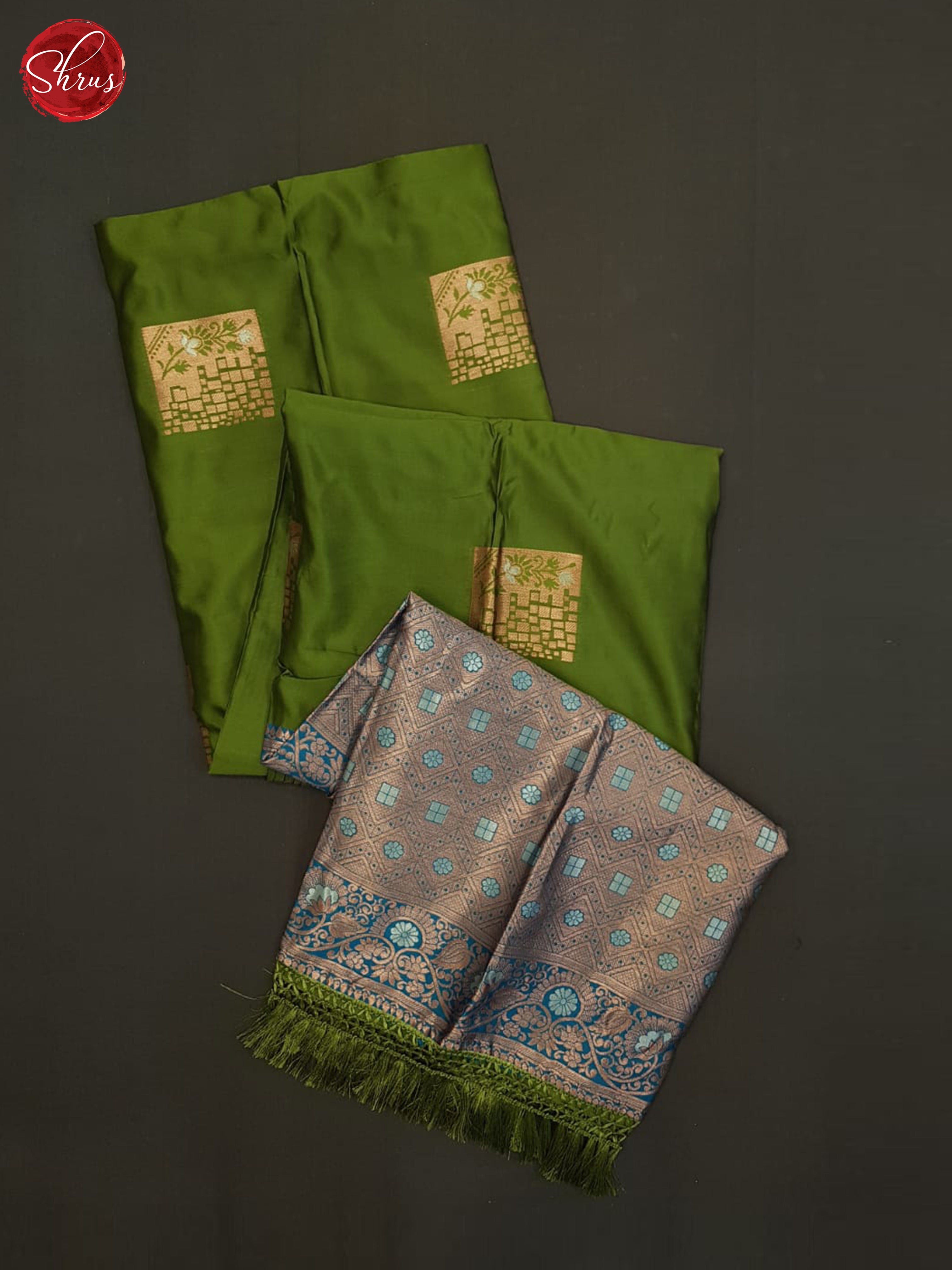 Green And Blue- Semi soft silk saree - Shop on ShrusEternity.com