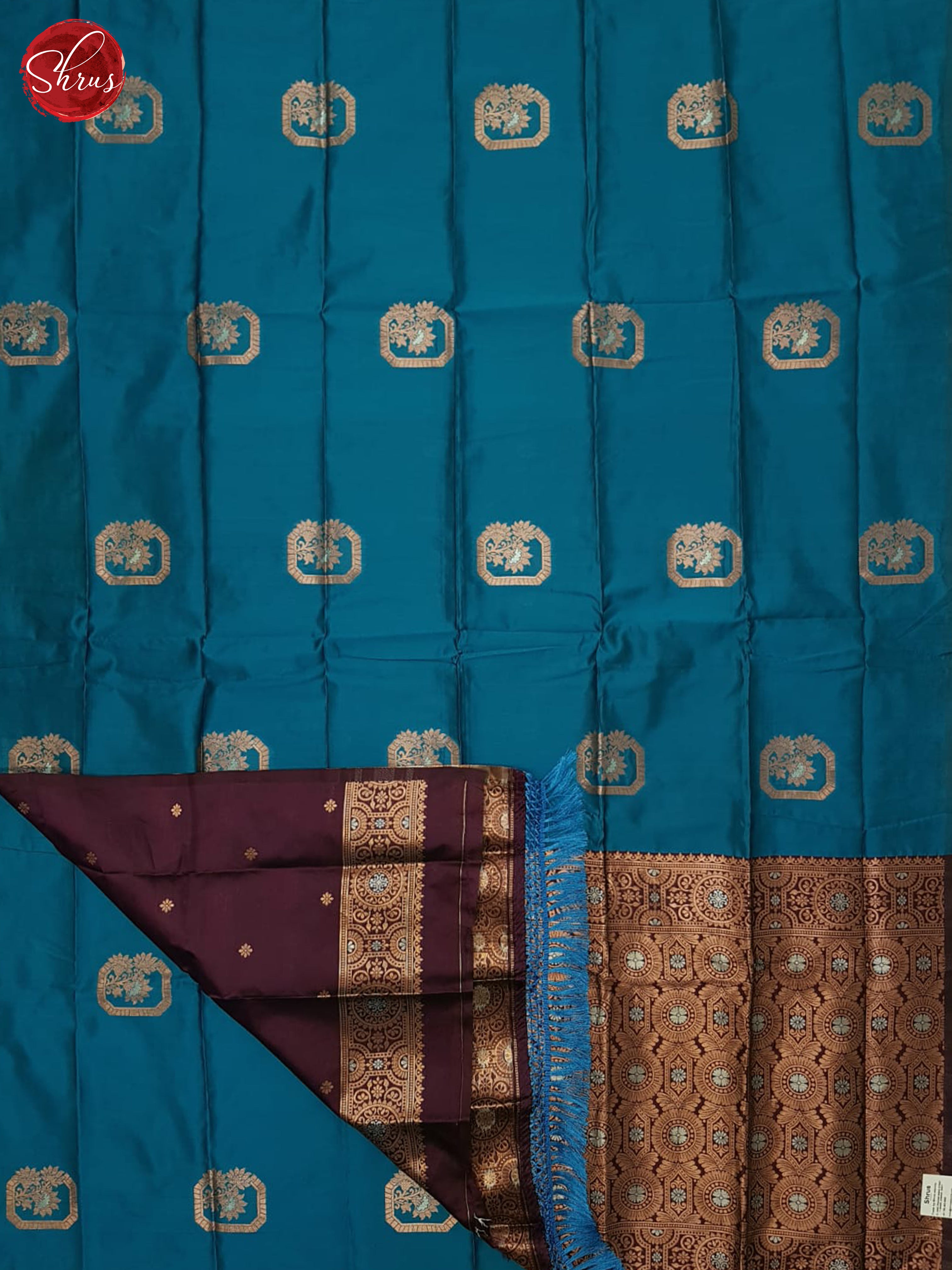 Blue And Wine- Semi Soft Silk Saree - Shop on ShrusEternity.com