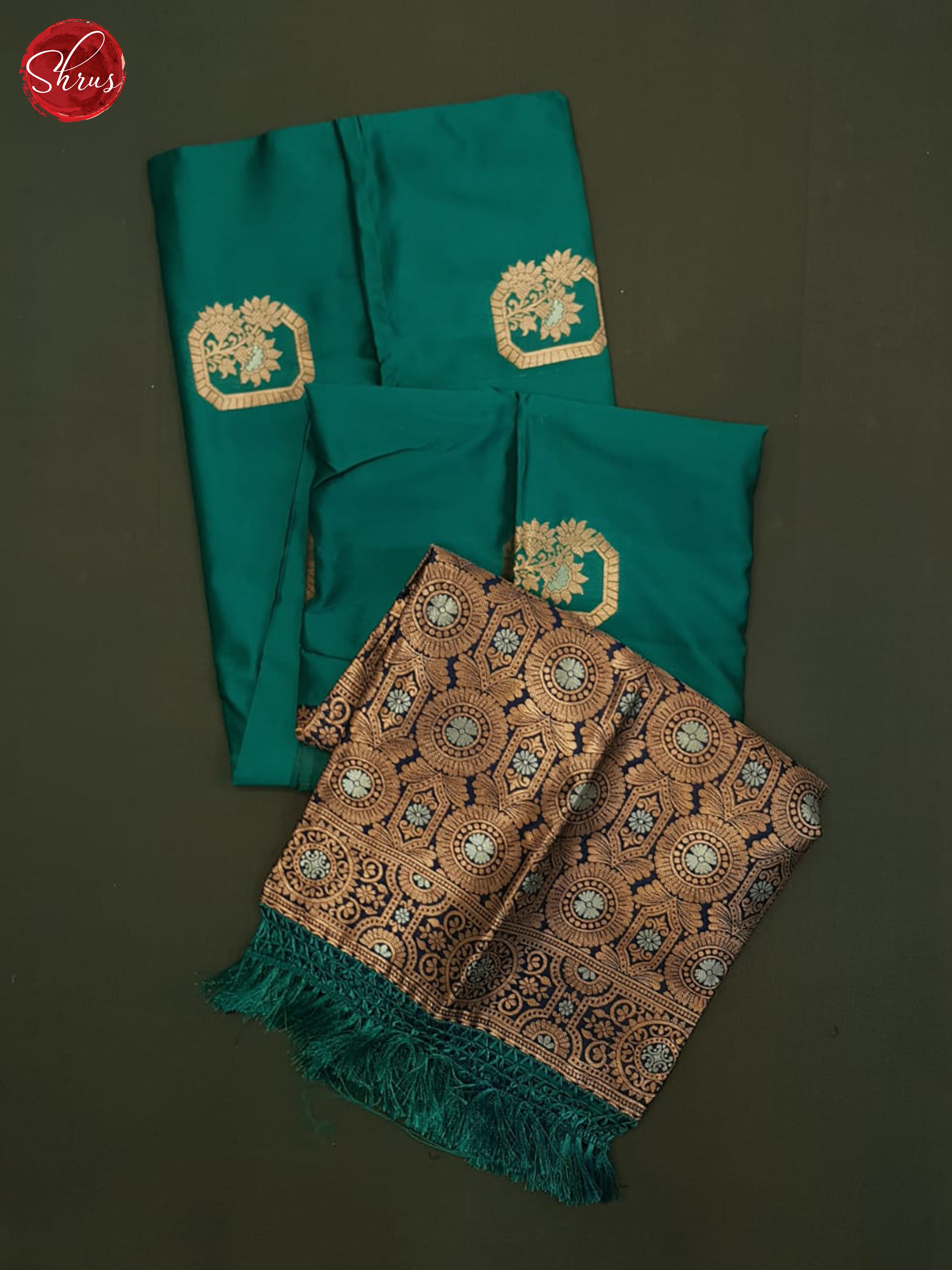 Peacock Green And Blue-Semi soft silk Saree - Shop on ShrusEternity.com