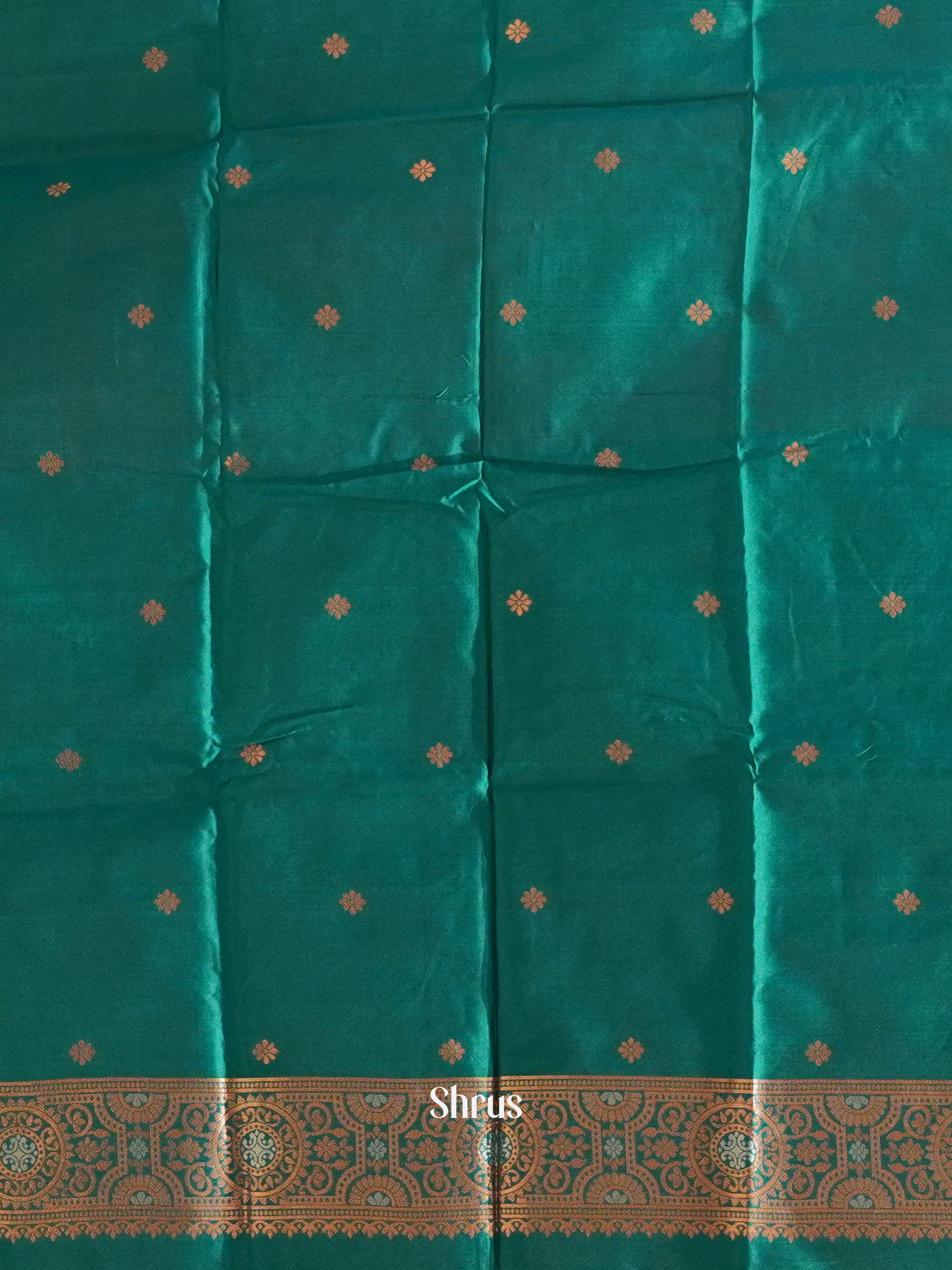 Pink And Green-Semi soft silk saree