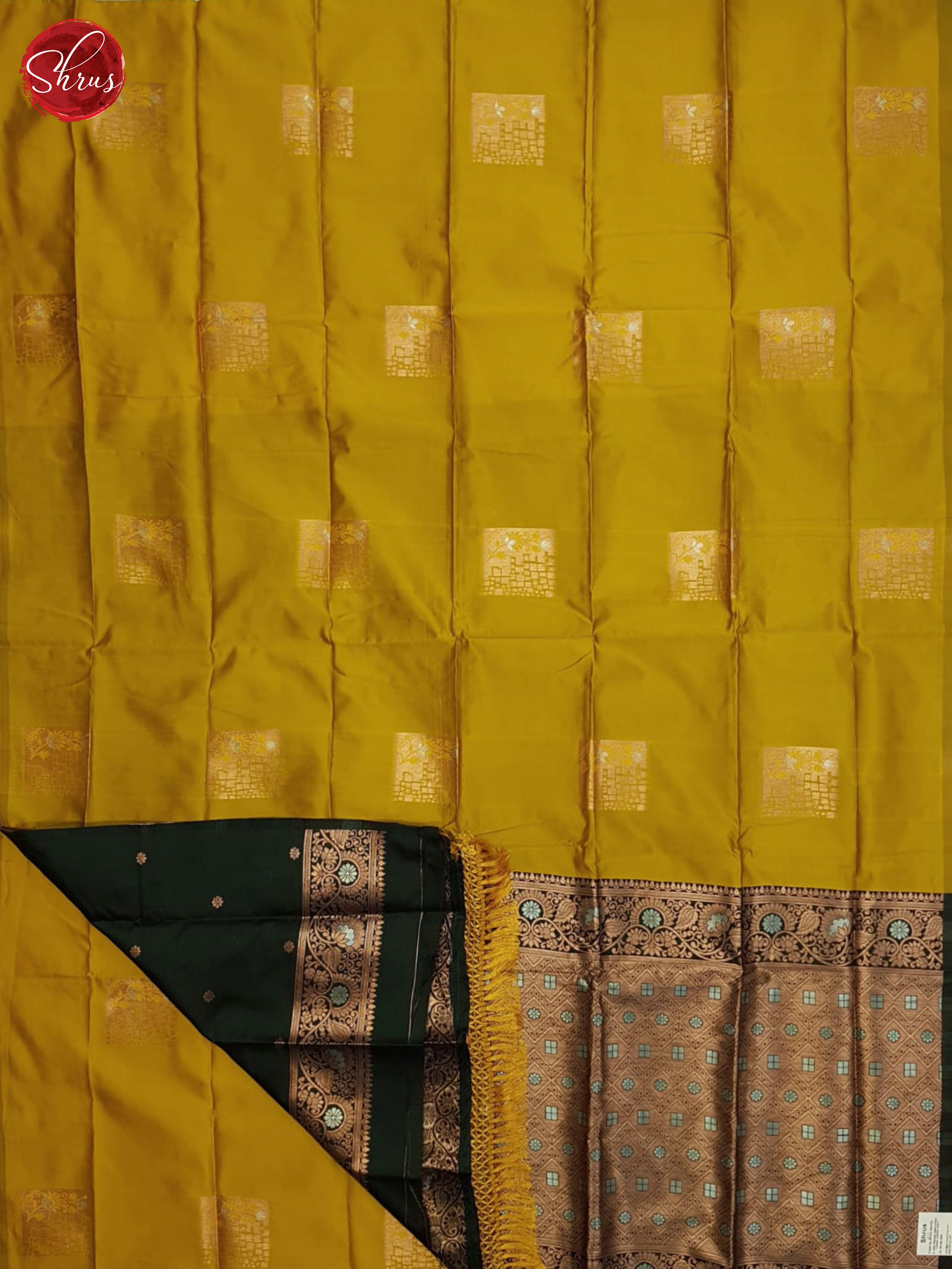 Mustard And Green-Semi soft silk saree - Shop on ShrusEternity.com