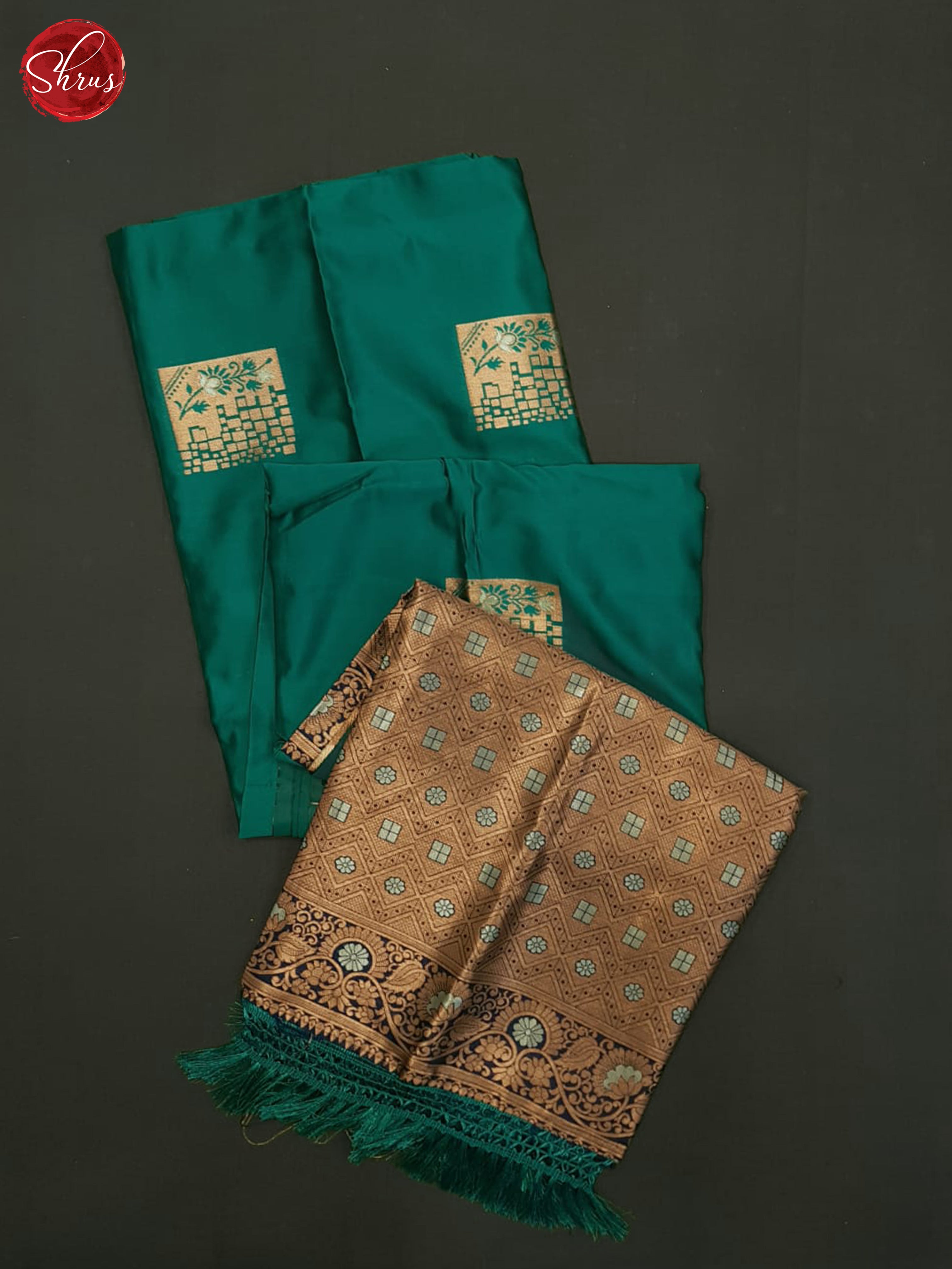 Peacock Green And Blue-Semi soft silk saree - Shop on ShrusEternity.com