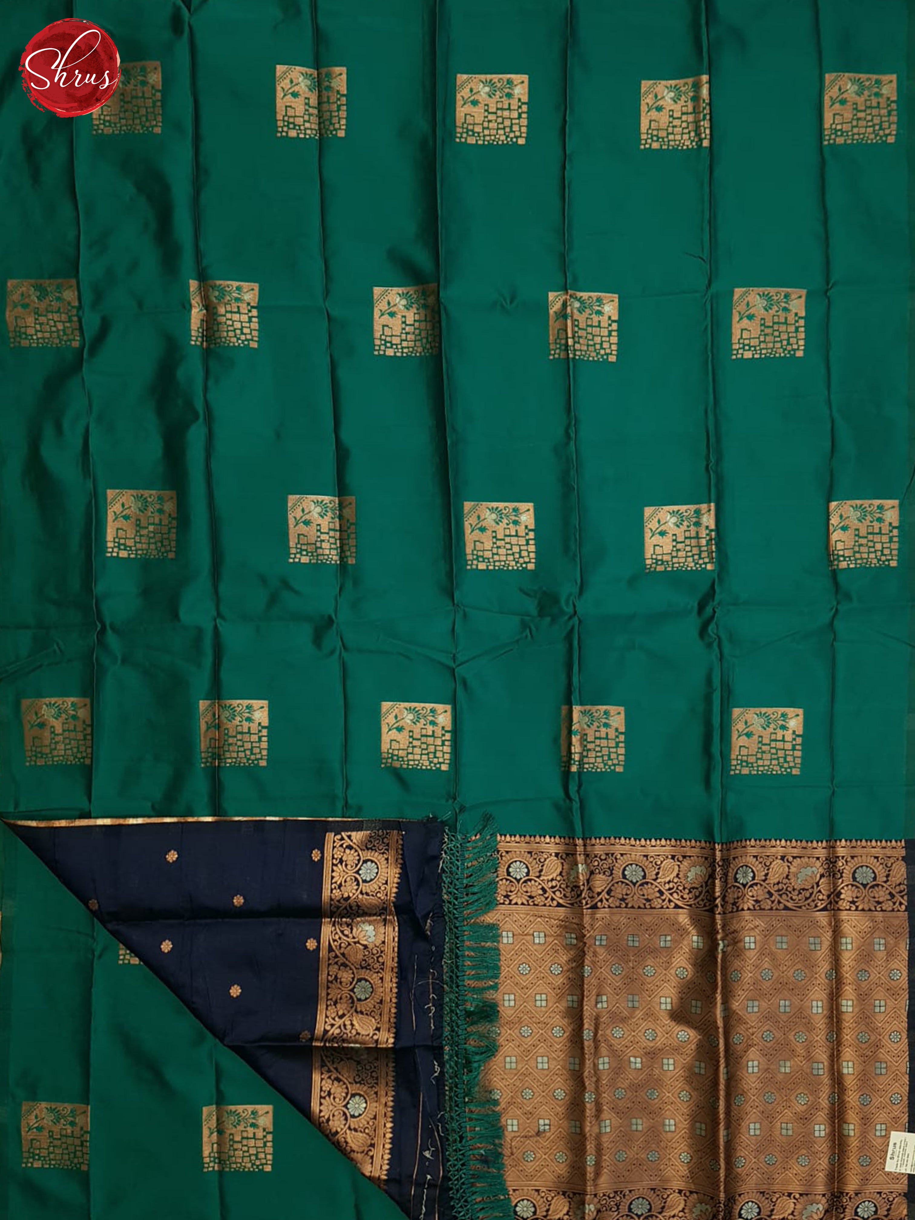 Peacock Green And Blue-Semi soft silk saree - Shop on ShrusEternity.com