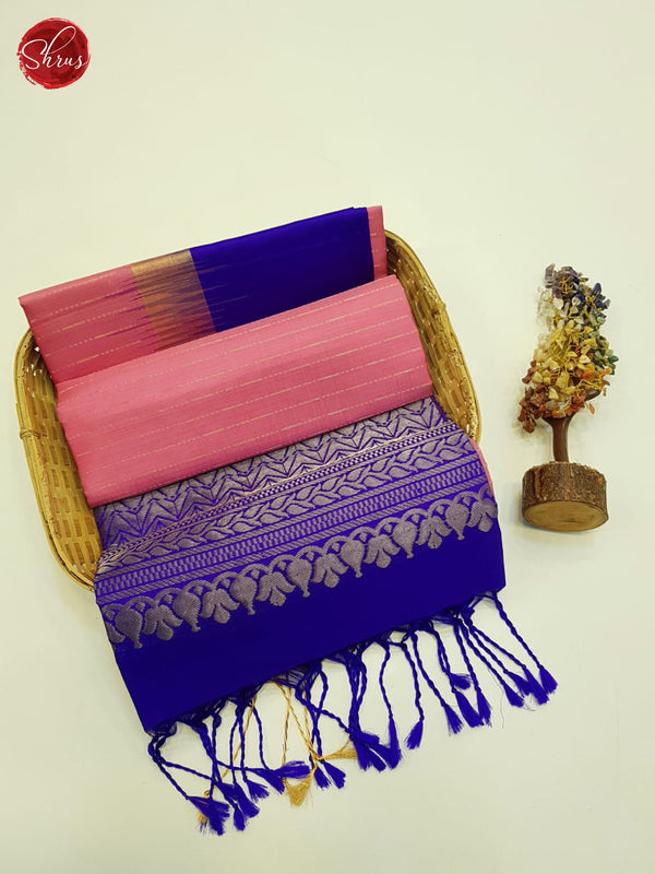 Pink And Blue-Soft Silk saree - Shop on ShrusEternity.com