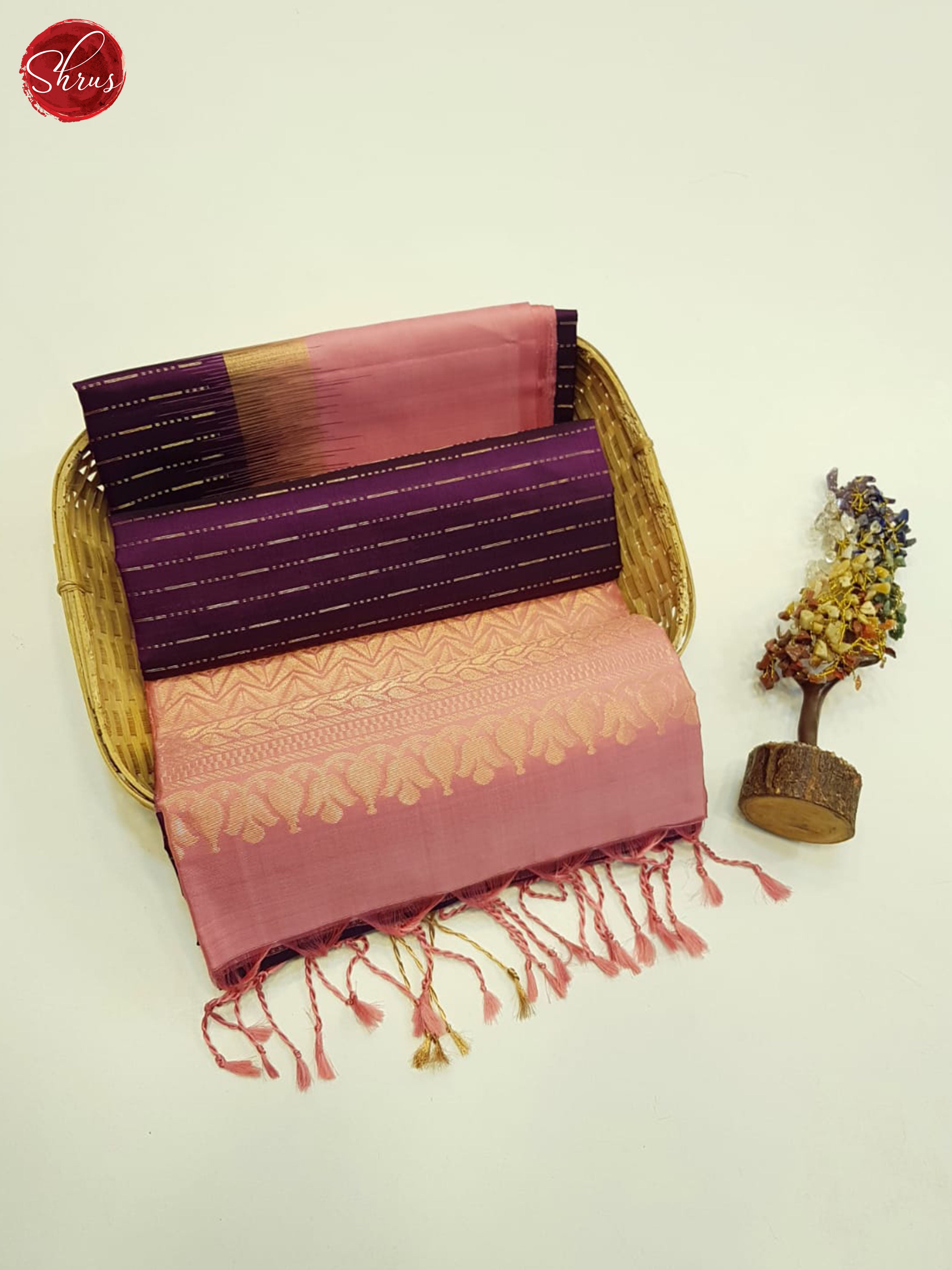 Wine And Pink- Soft Silk Saree - Shop on ShrusEternity.com