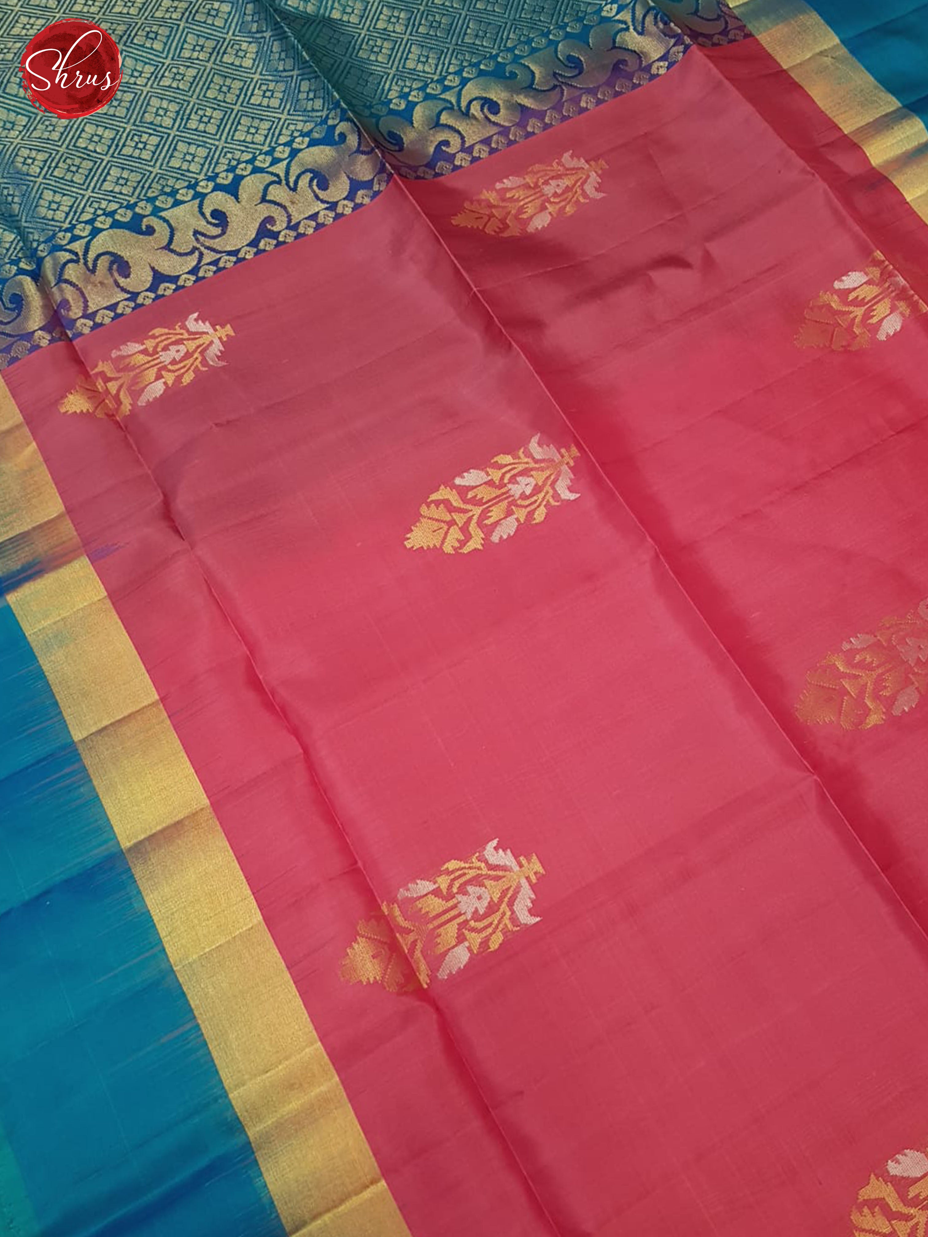 Pink And Blue-Soft silk saree - Shop on ShrusEternity.com