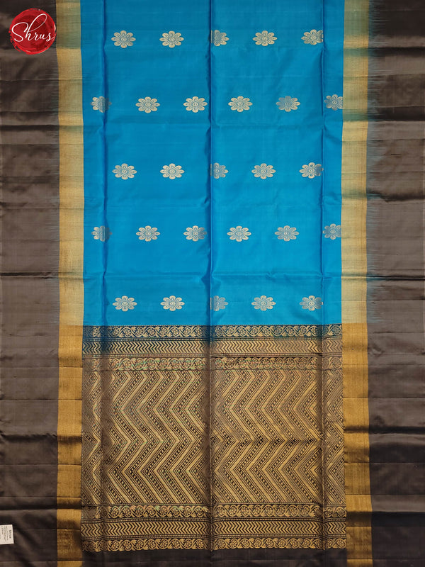 Blue and Grey-Soft silk saree - Shop on ShrusEternity.com