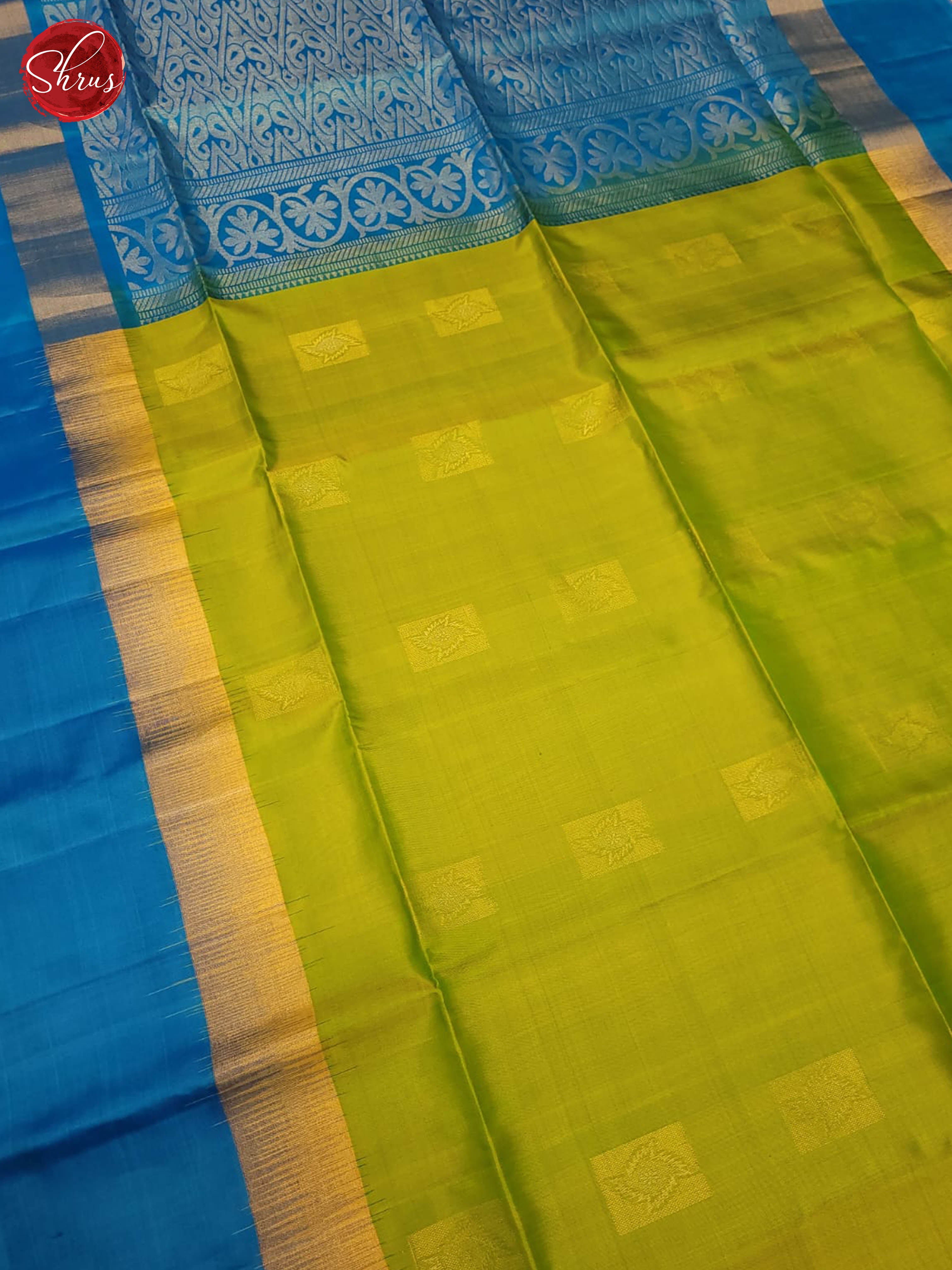 Green and Blue- Soft Silk Saree - Shop on ShrusEternity.com