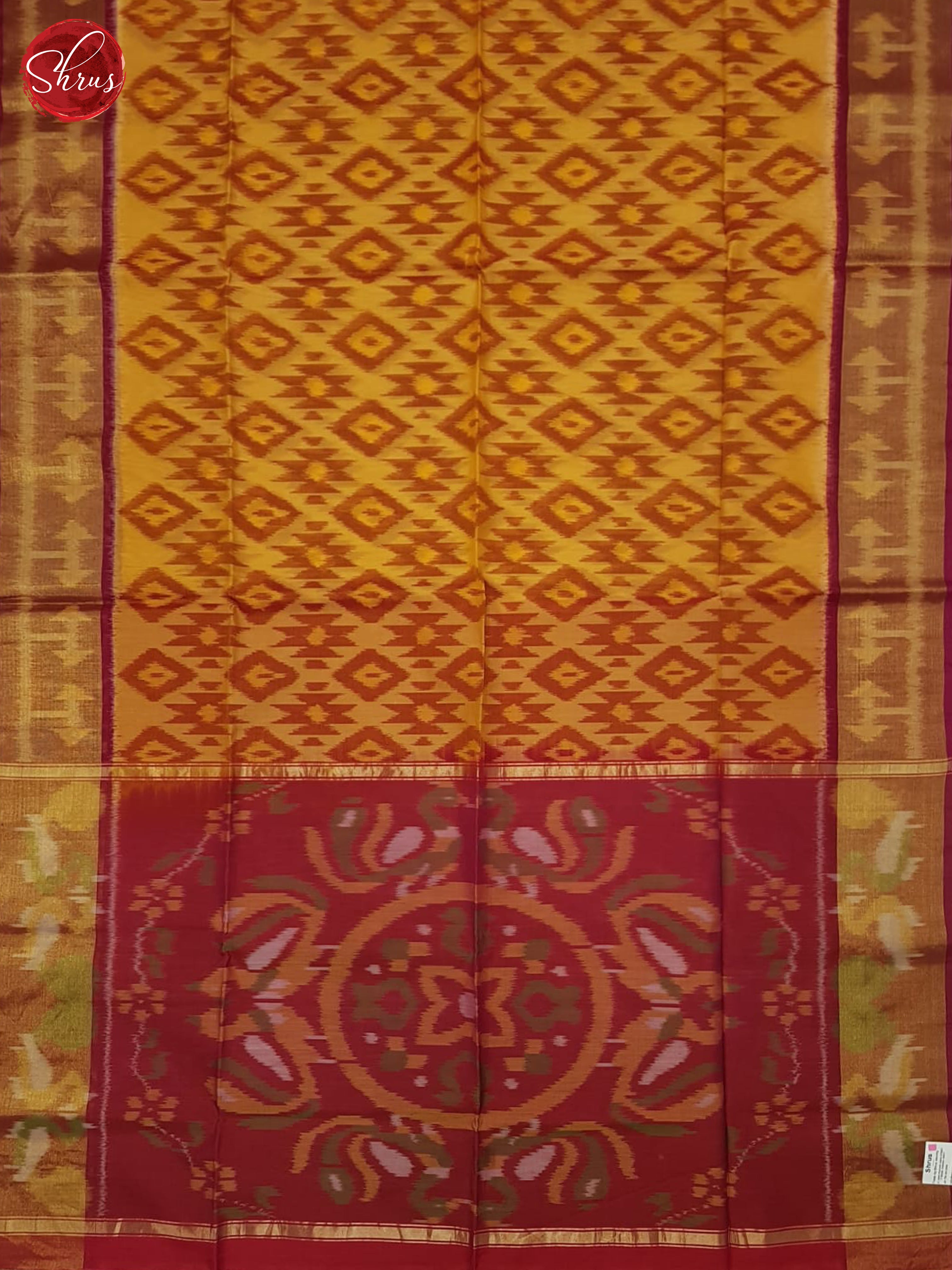 Yellow And Red- Pochampally Silk Cotton Saree - Shop on ShrusEternity.com