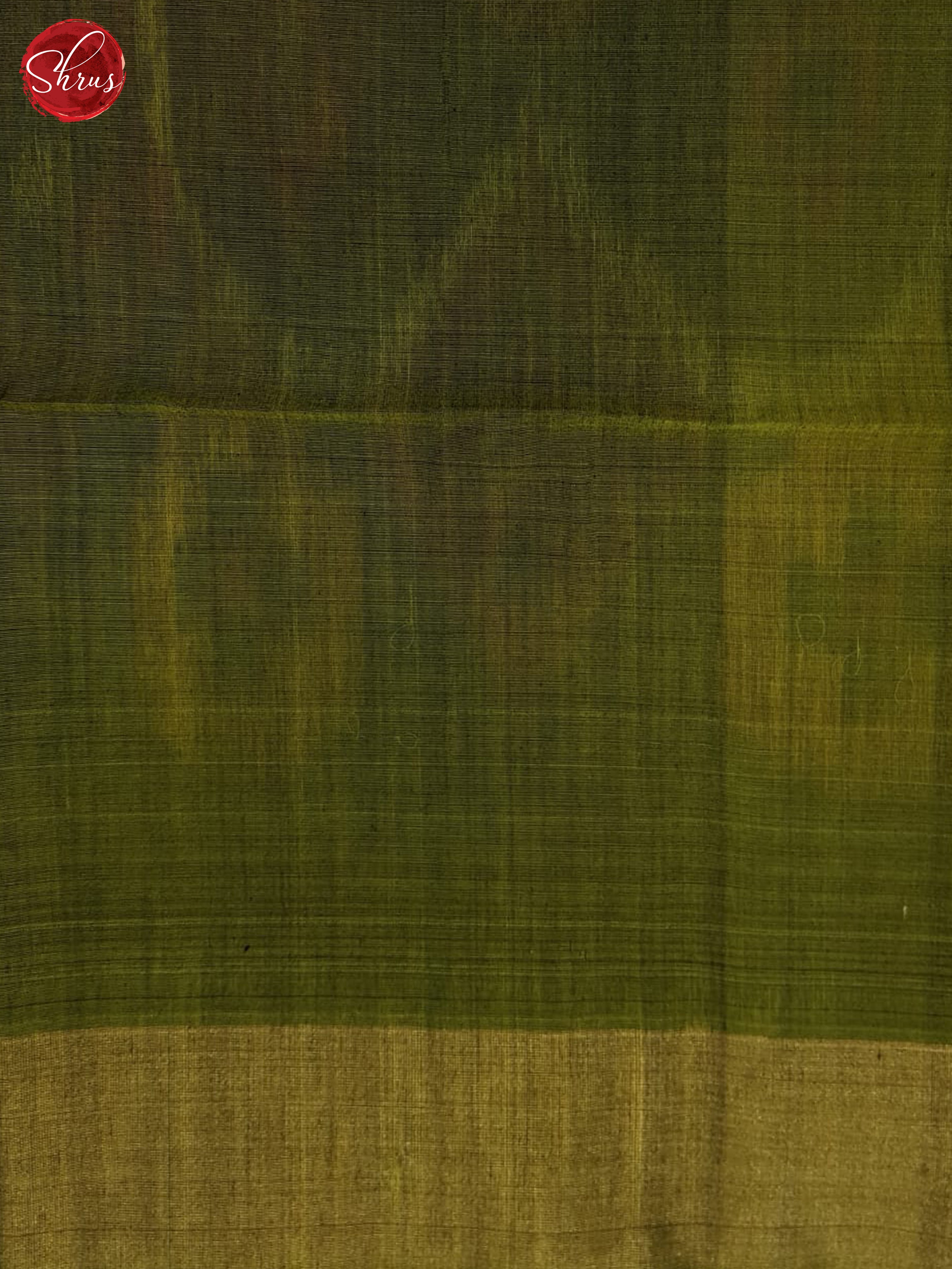 Brownish Green And Green-Pochampally Silk Cotton Saree - Shop on ShrusEternity.com