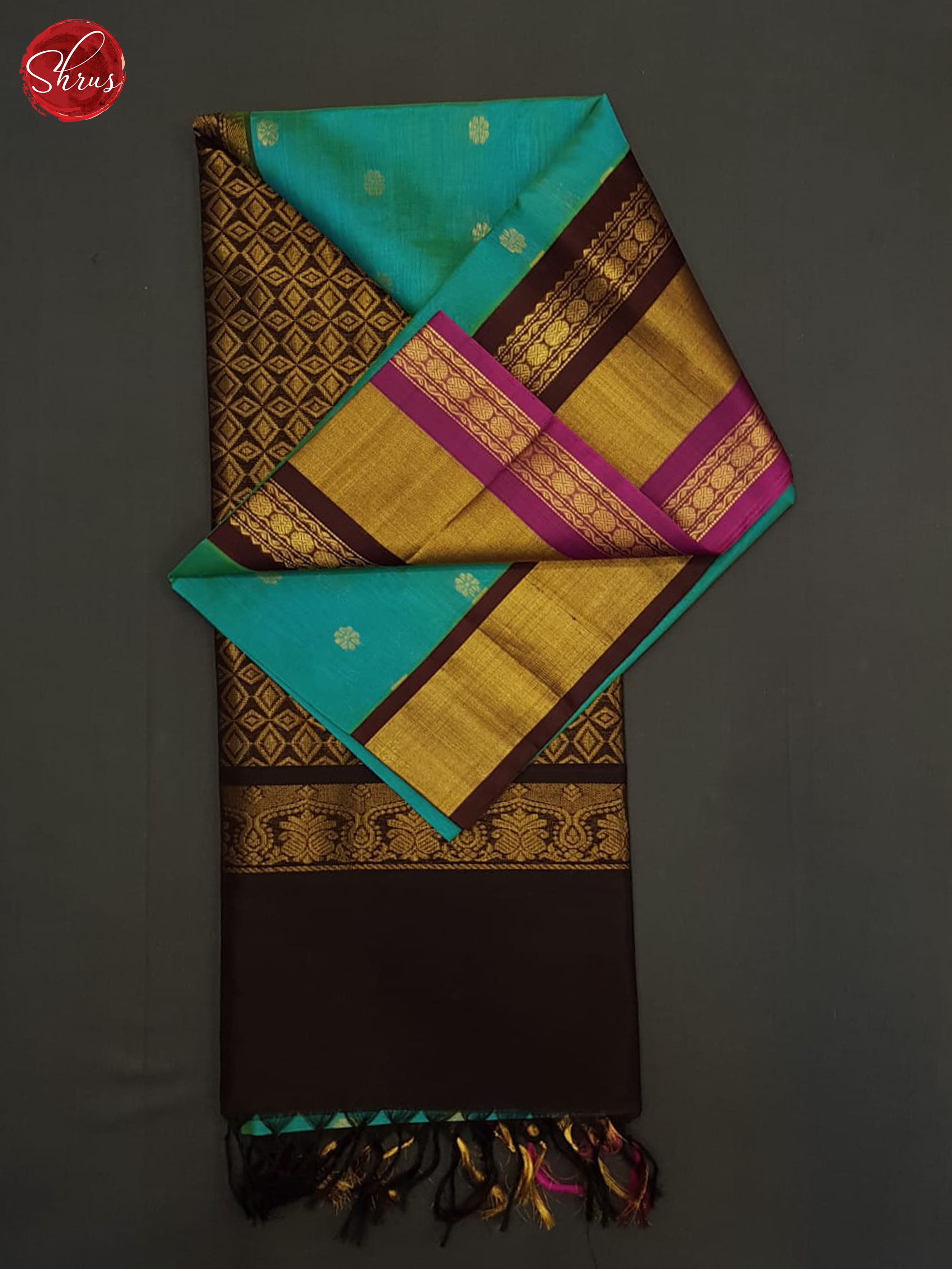 Green And Brown- Silk cotton saree - Shop on ShrusEternity.com