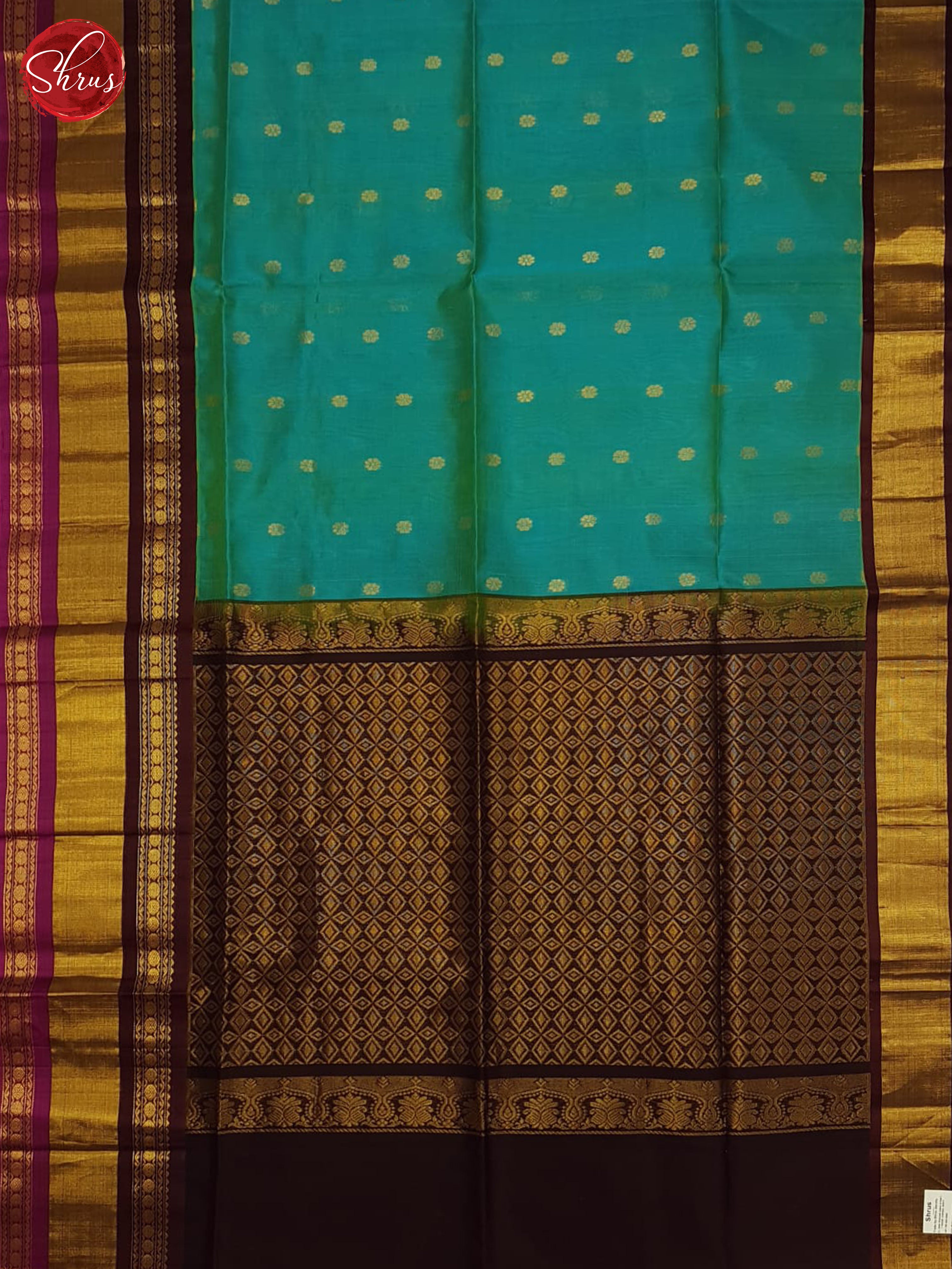 Green And Brown- Silk cotton saree - Shop on ShrusEternity.com