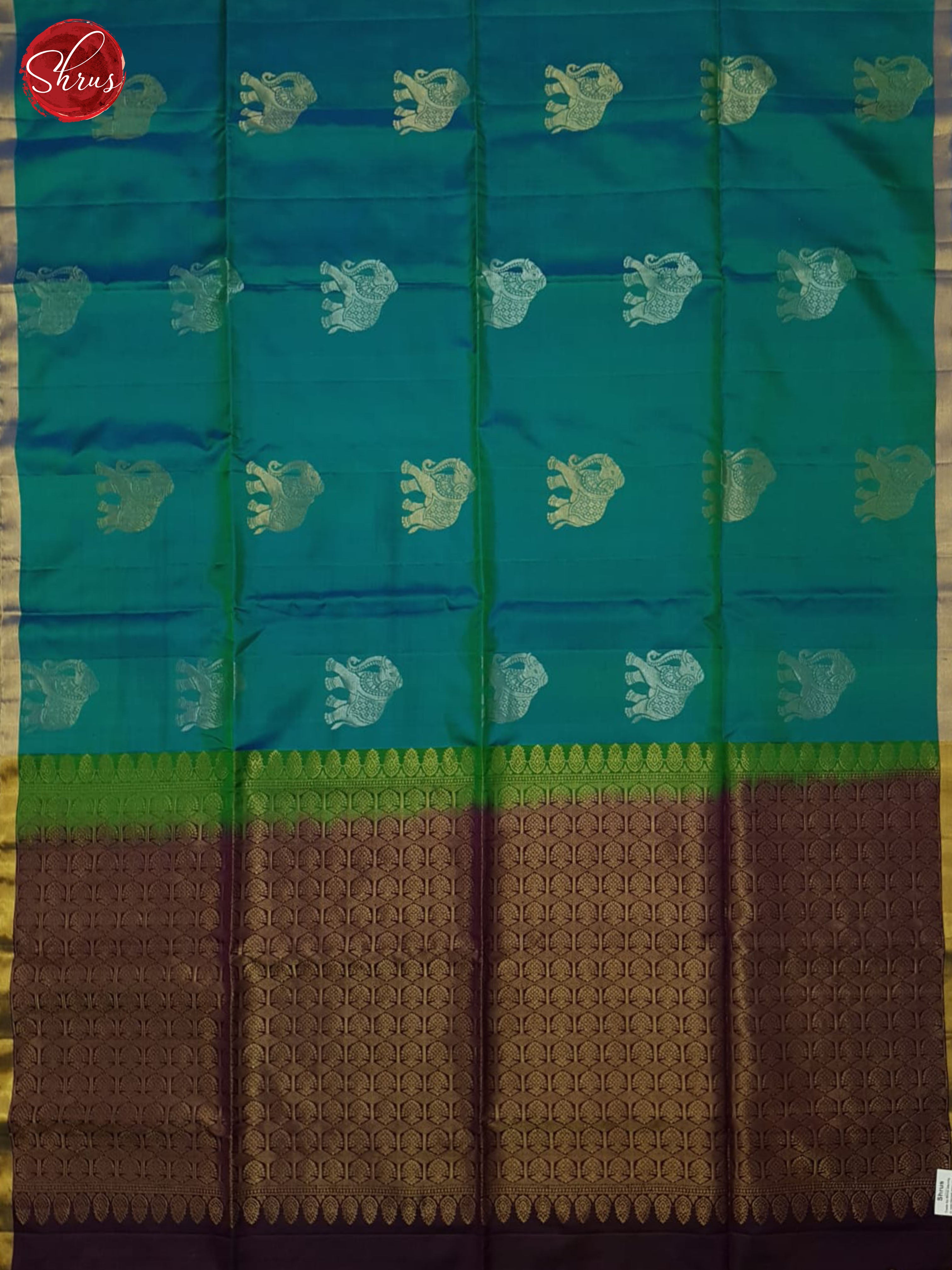 Blue and Deep Wine - Soft Silk Saree - Shop on ShrusEternity.com